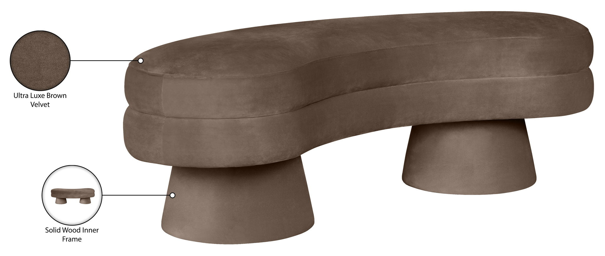Zenna - Velvet Bench