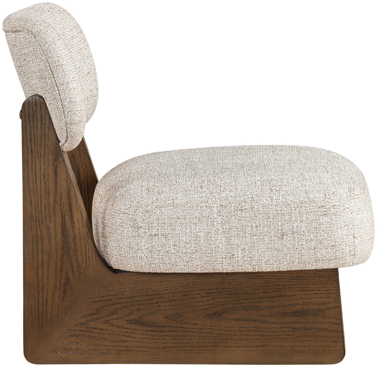 Vetra - Linen Textured Fabric Upholstered Accent Chair With Brown Base