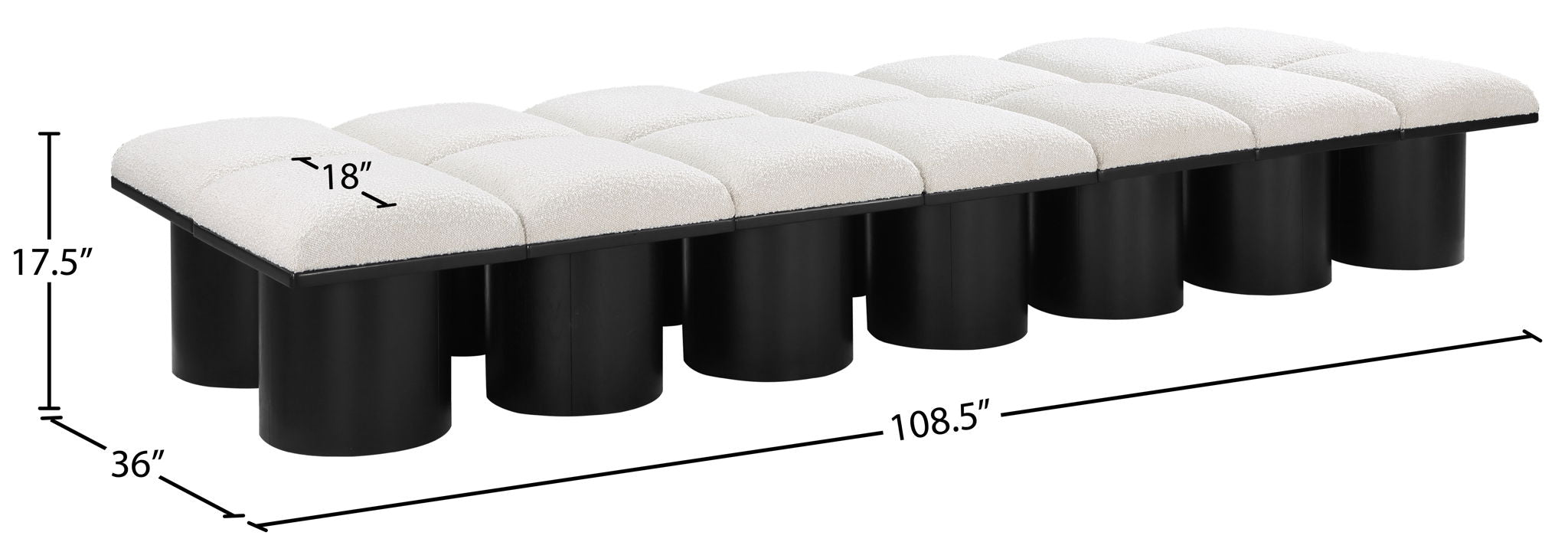 Pavilion - 14 Piece Modular Bench With Black Base