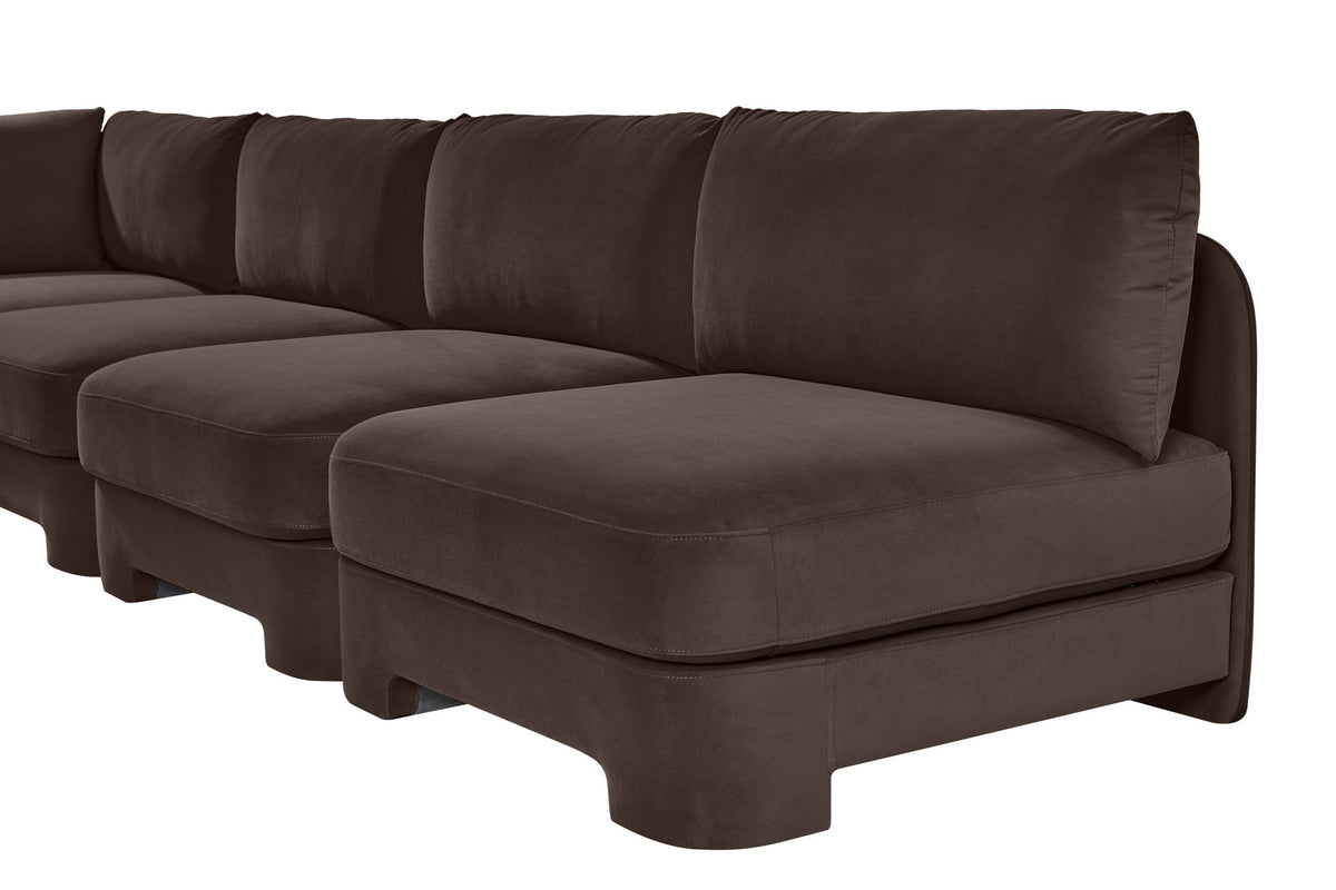 Hammond - Velvet Performance Fabric Upholstered 7 Piece Armless Sectional