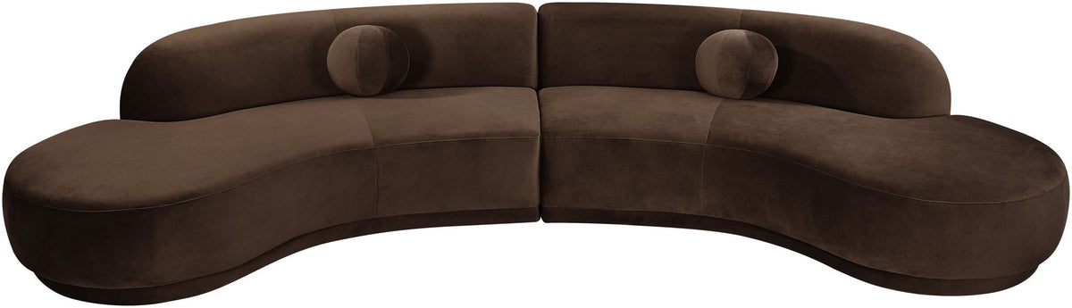 Avra - 146" Velvet Performance Fabric Upholstered Sectional
