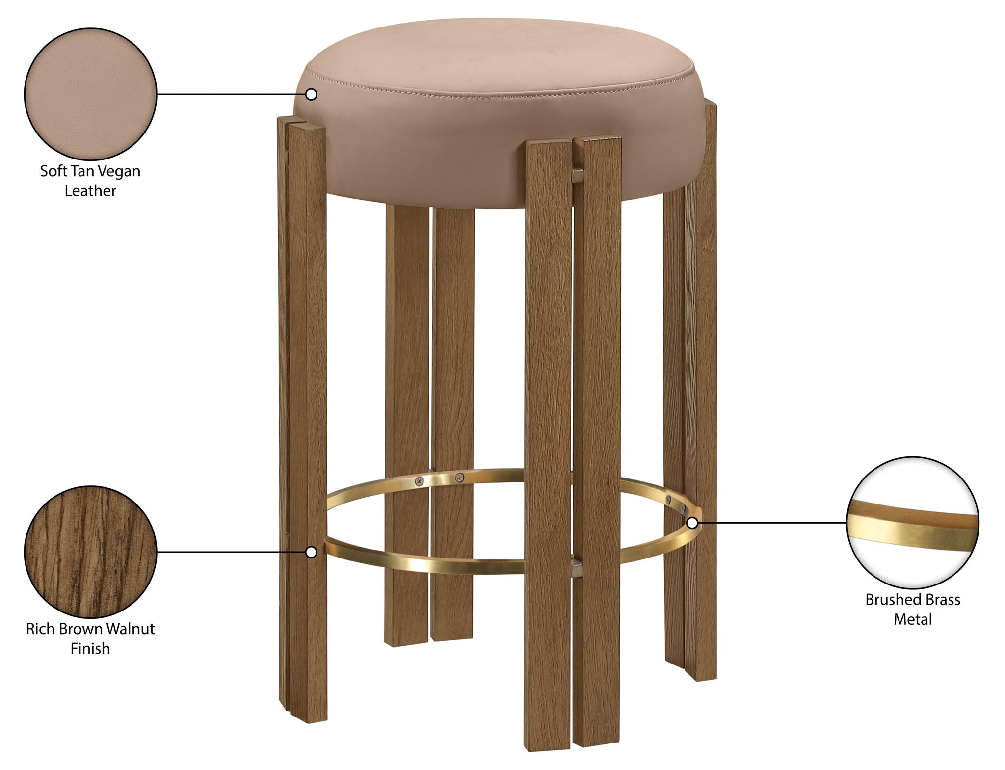Harrison - Vegan Leather Counter Stool
