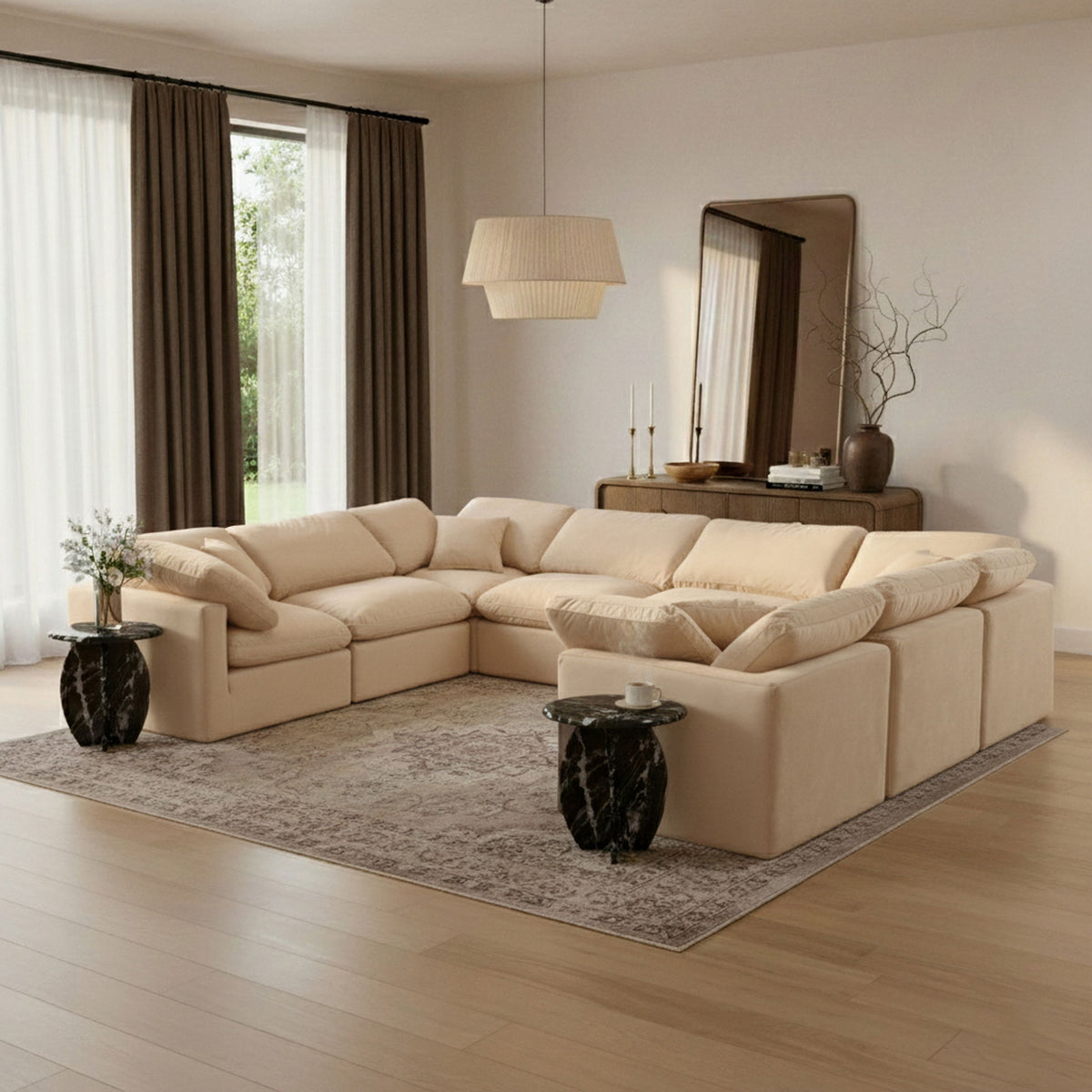 Indulge - Velvet 8 Piece Modular Sectional