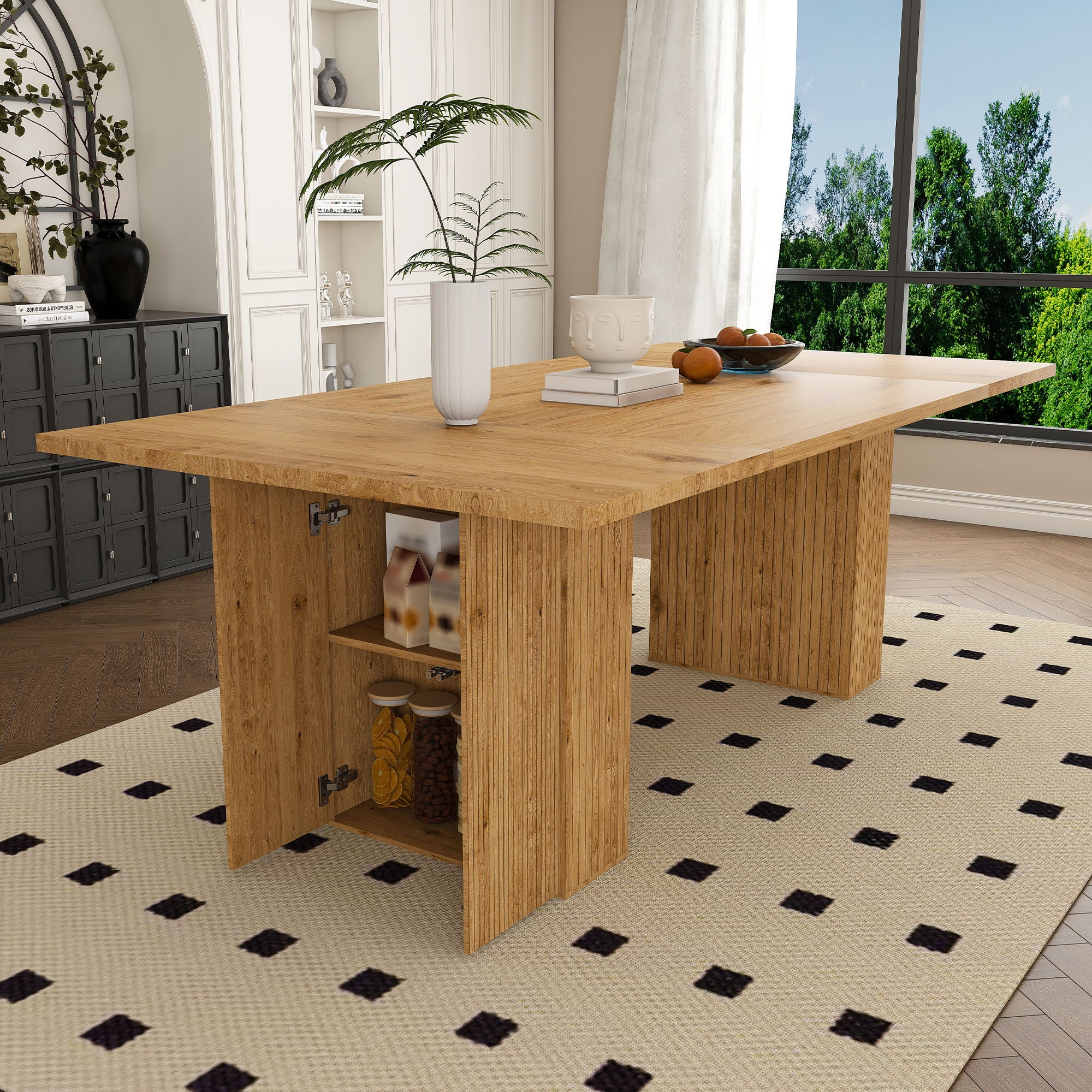 Dining Table With Storage Base For Kitchen