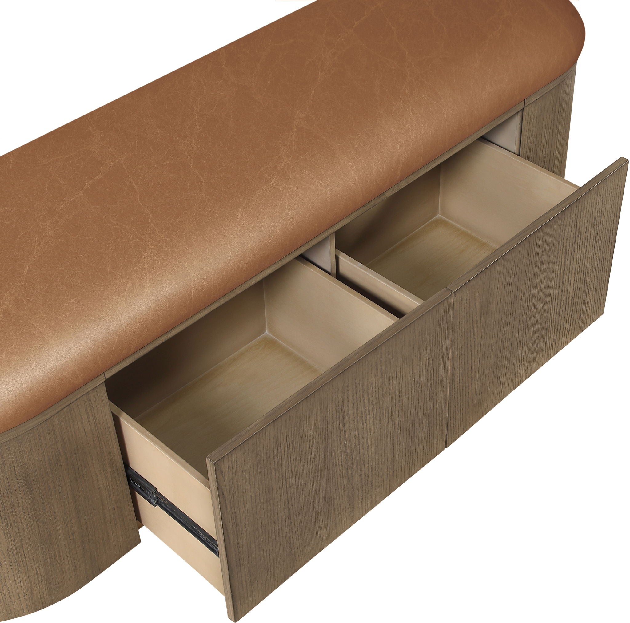 Velden - Upholstered Storage Bench With Stained Brown Base