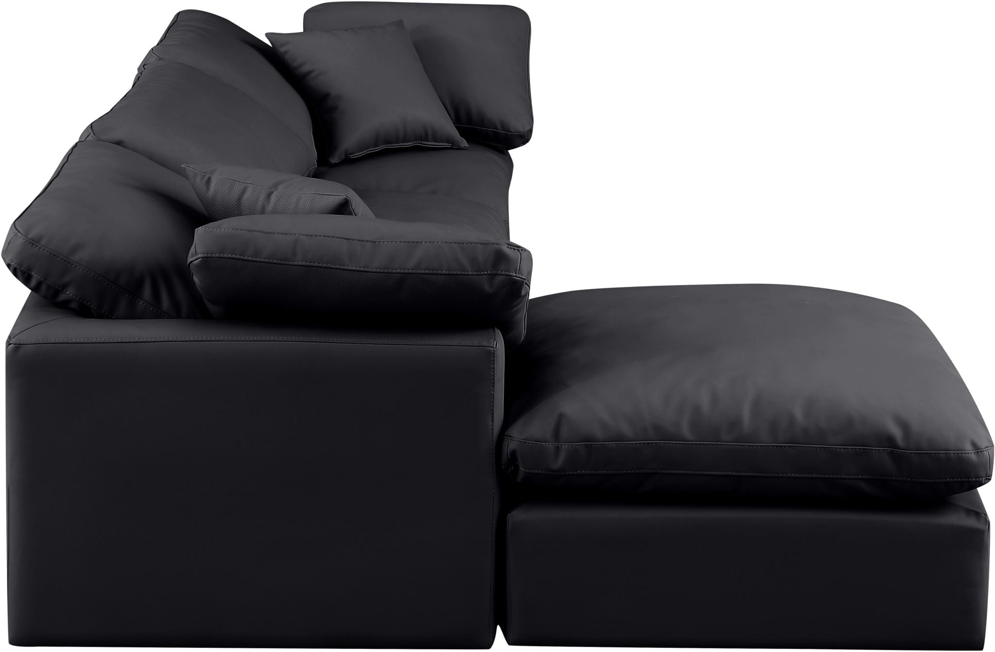 Indulge - Faux Leather 4 Piece Modular Sectional With Chaise