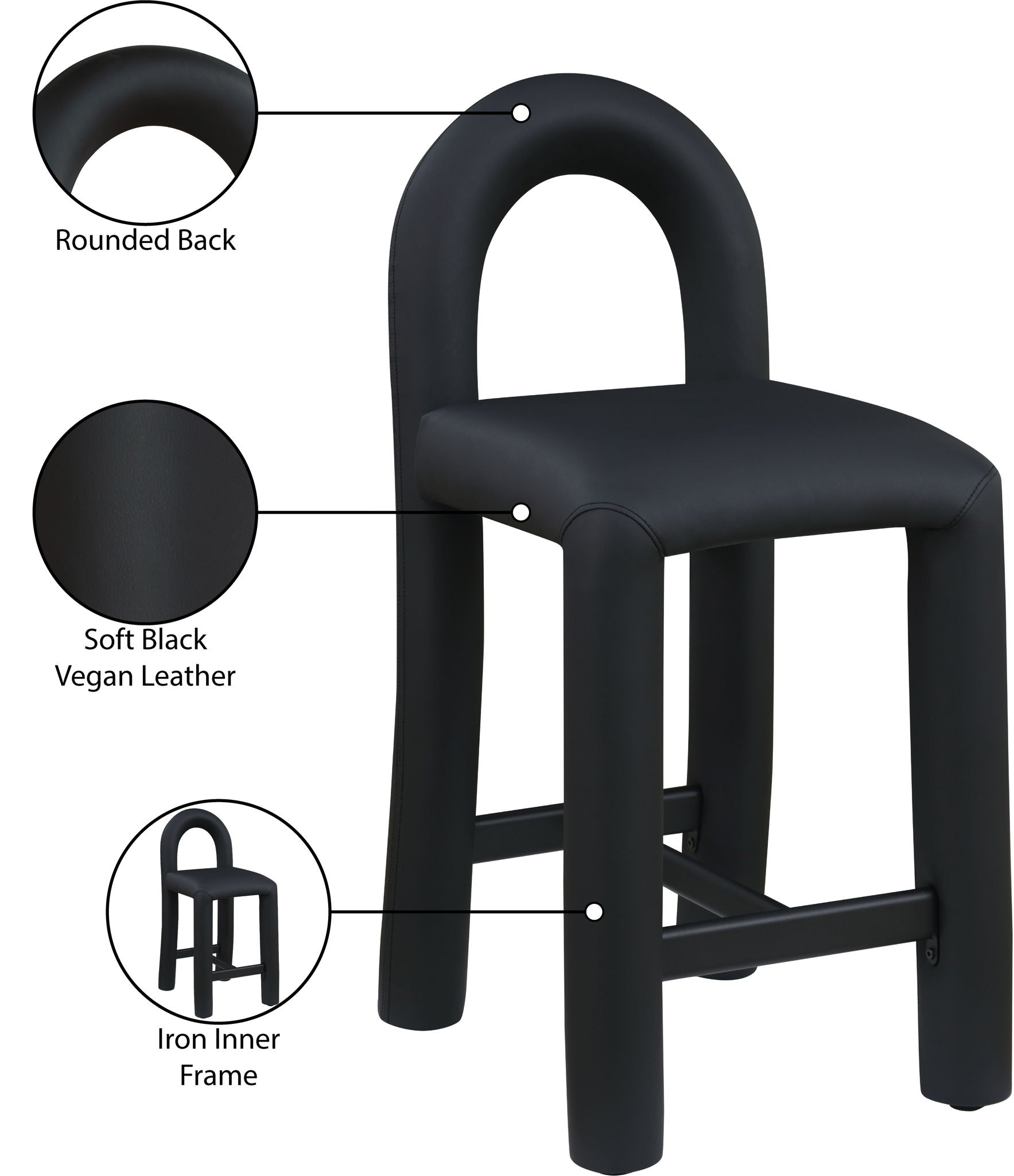 Amari - Faux Leather Stool
