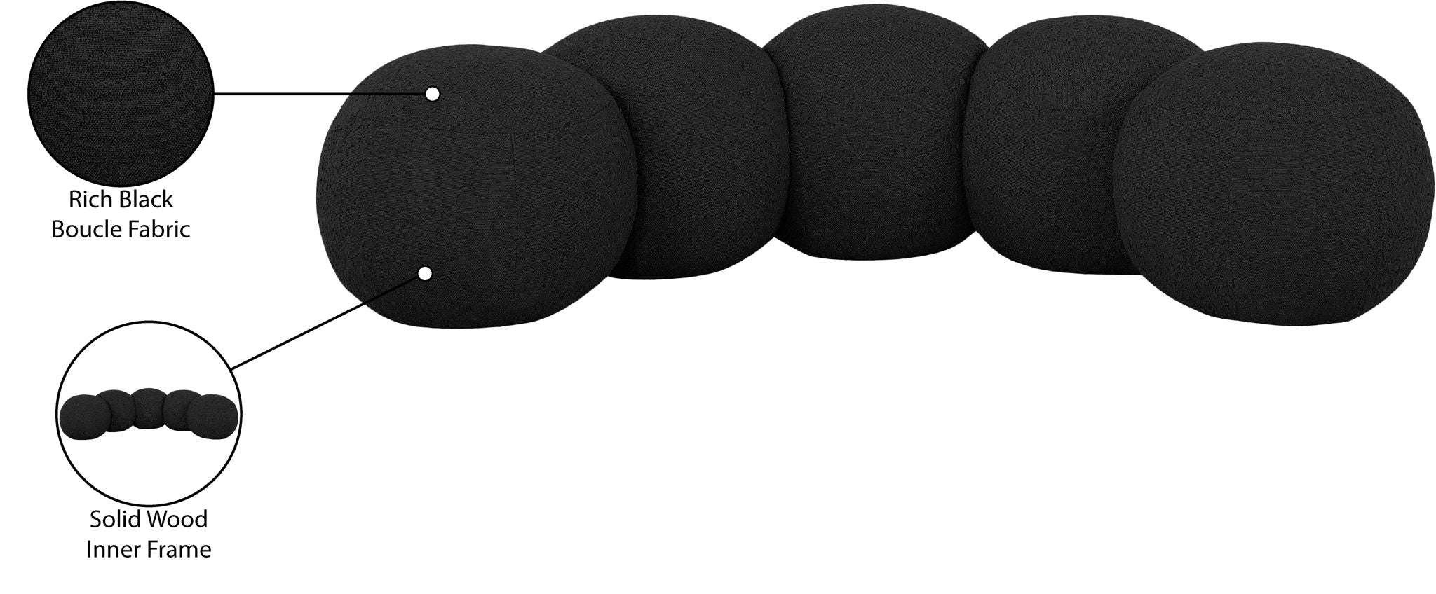 Apollo - Boucle Fabric Bench
