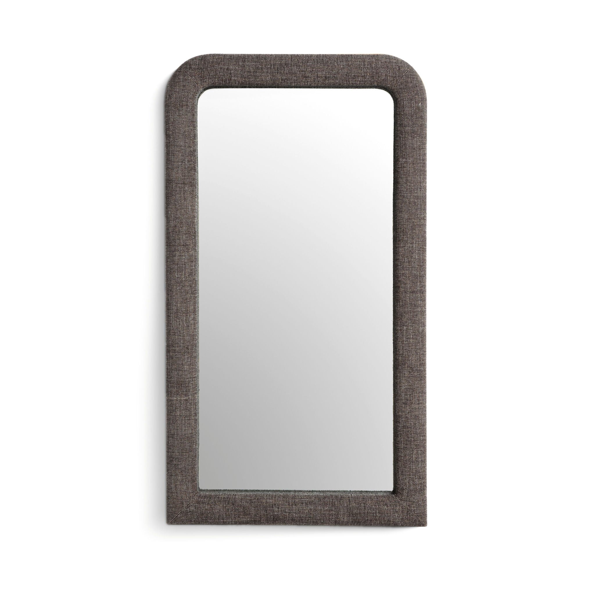 Heidi - Oversized Upholstered Floor Mirror In Textured Fabric