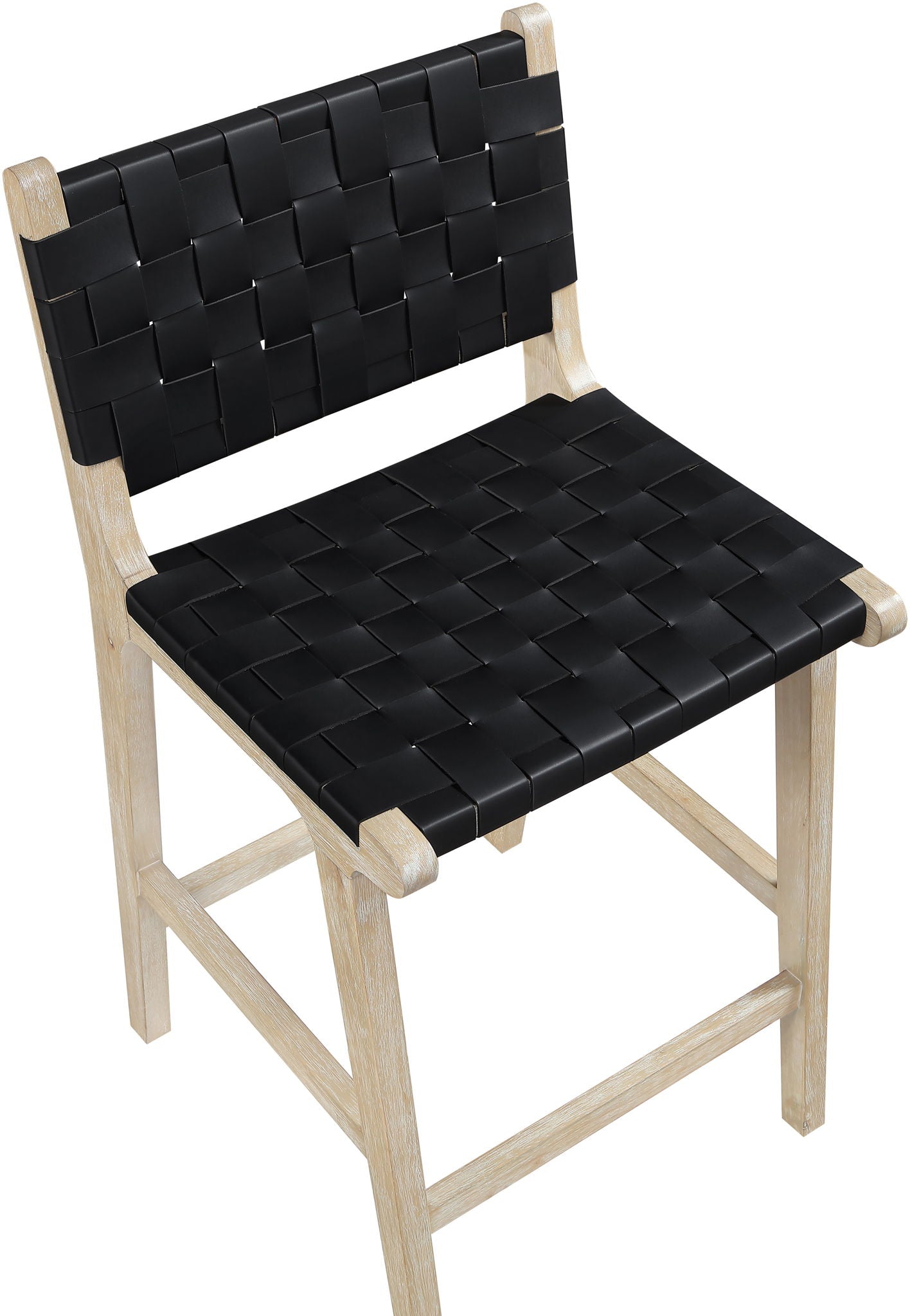 Entwine - Vegan Leather Upholstered Counter Stool - Painted Natural