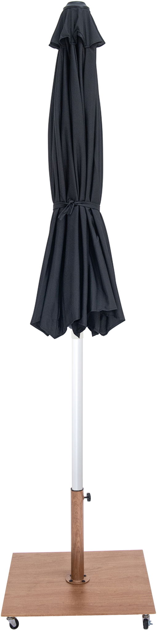 Fiji - Aluminum Patio Umbrella With Square Teak And White Base