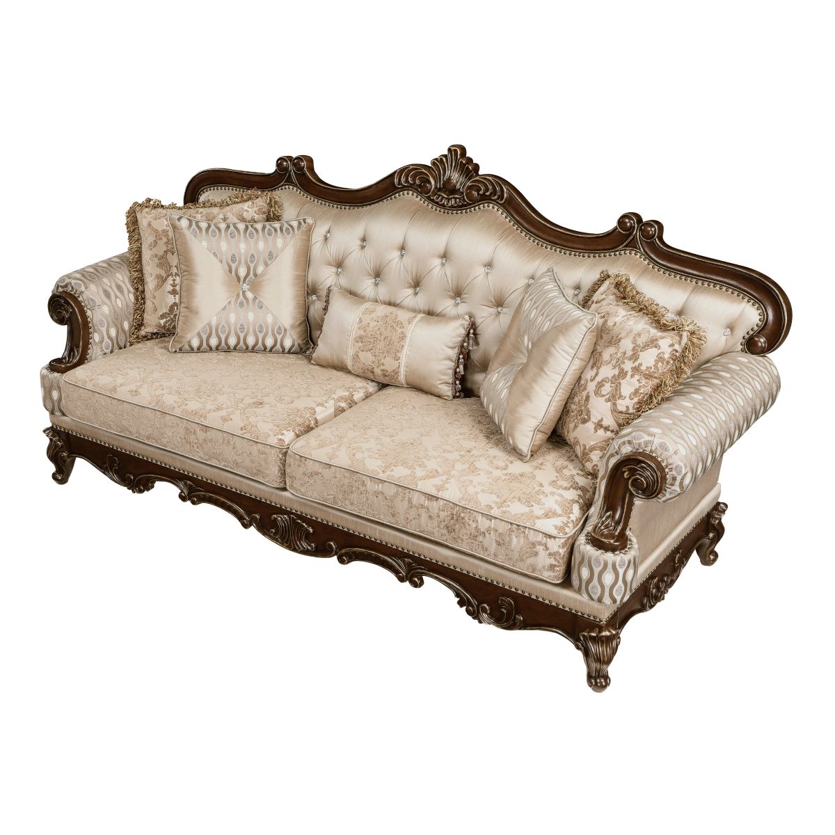 Balthasar - Sofa & Loveseat - Cherry / Beige