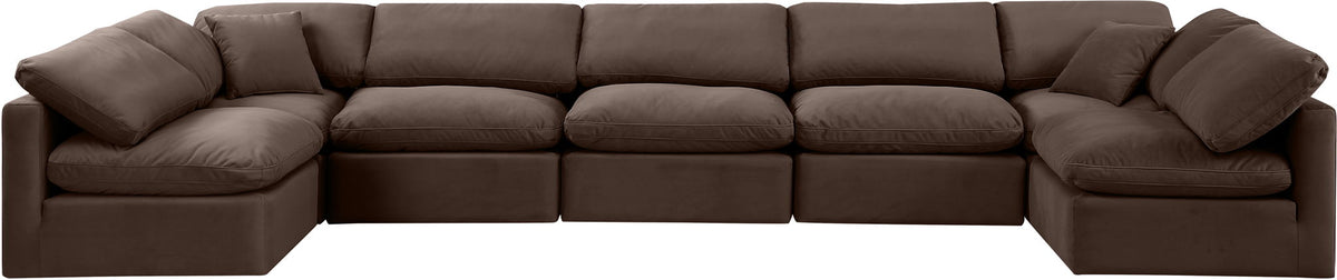 Indulge - Velvet 7 Piece Modular U-Shaped Sectional