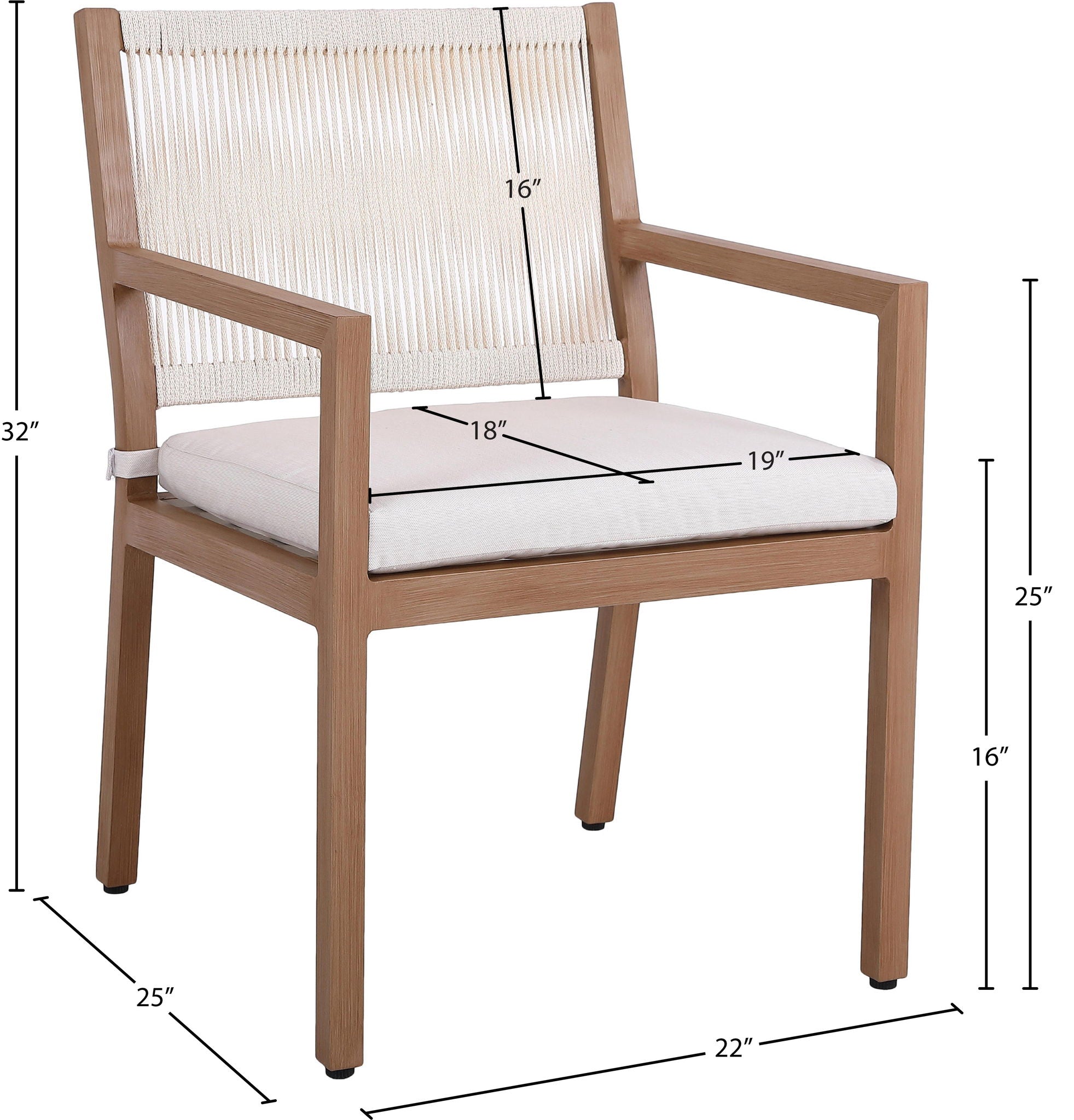 Maui - Water Resistant Outdoor Patio Dining Arm Chair (Set of 2)