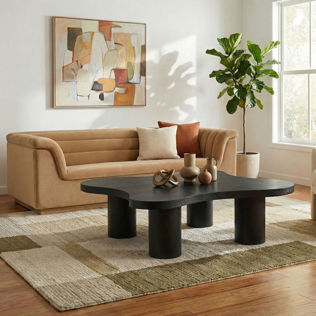 Cove - 48" Oak Veneer And Solid Wood Coffee Table