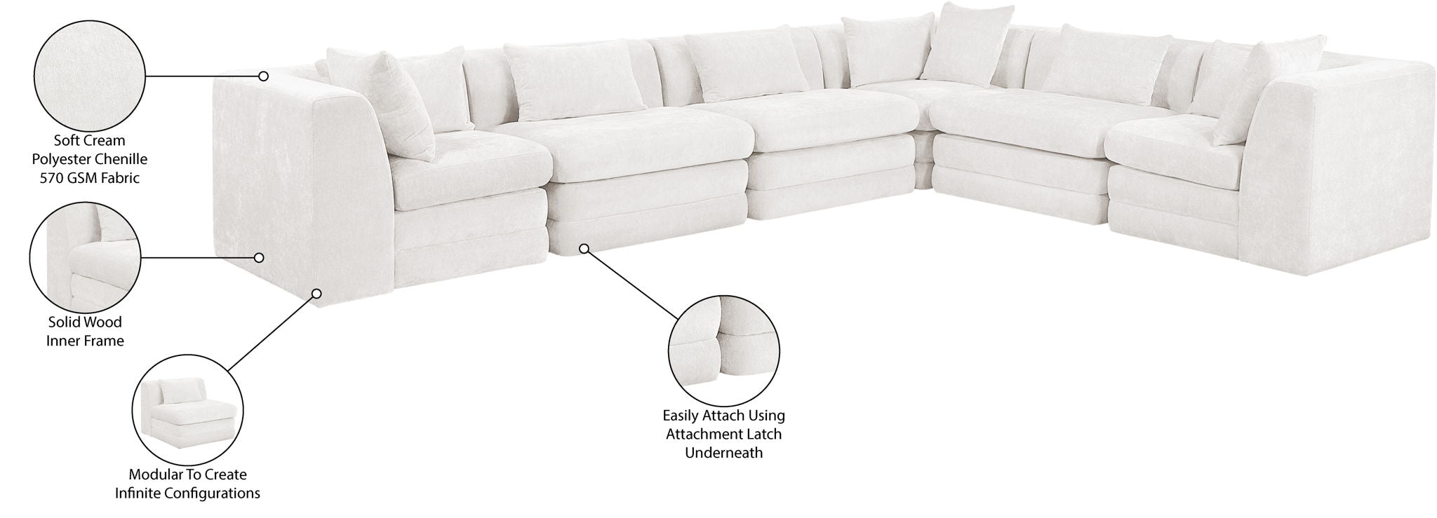 Stellar - 6 Piece Upholstered Modular Sectional