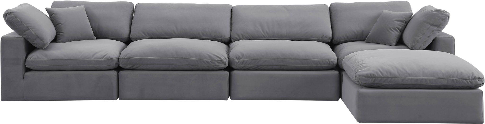 Comfy - 5 Piece Velvet Modular Sectional With Chaise