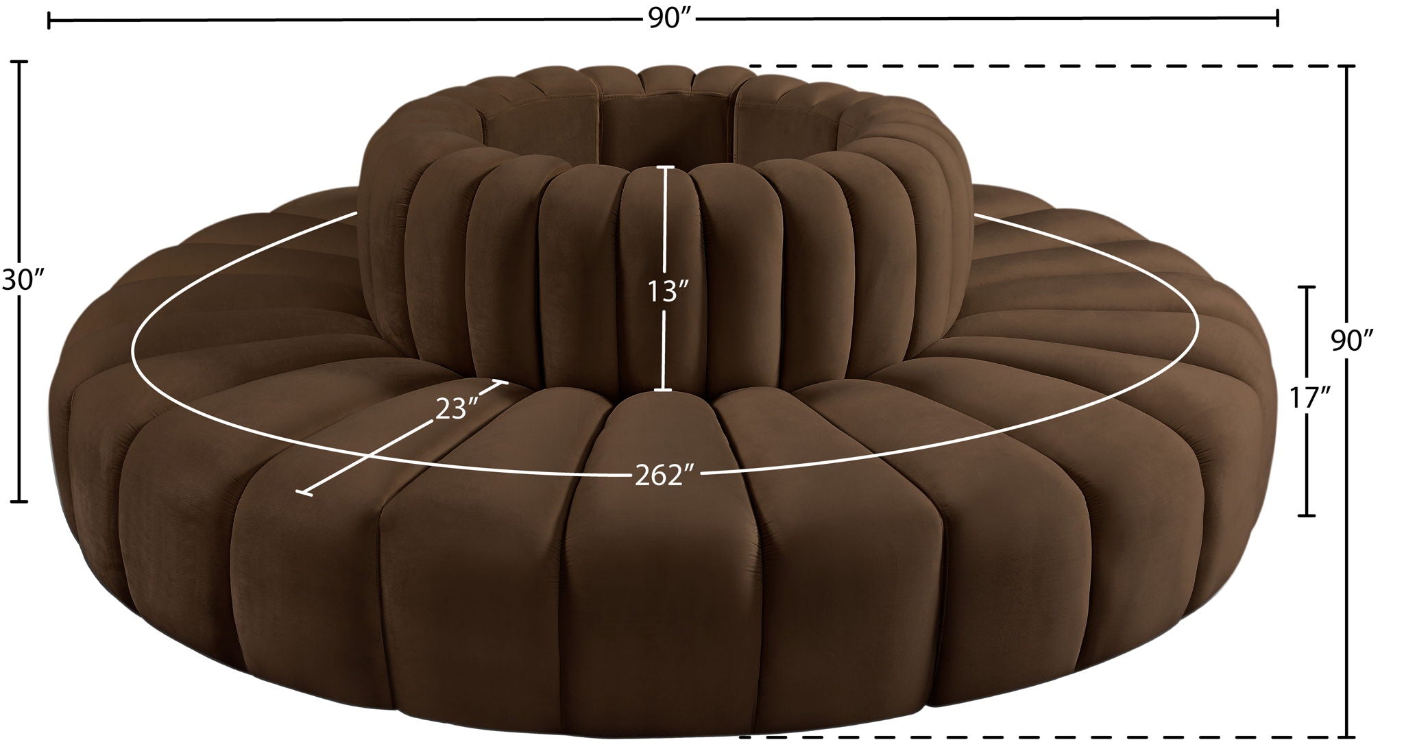 Arc - Velvet 8 Piece Round Modular Sofa
