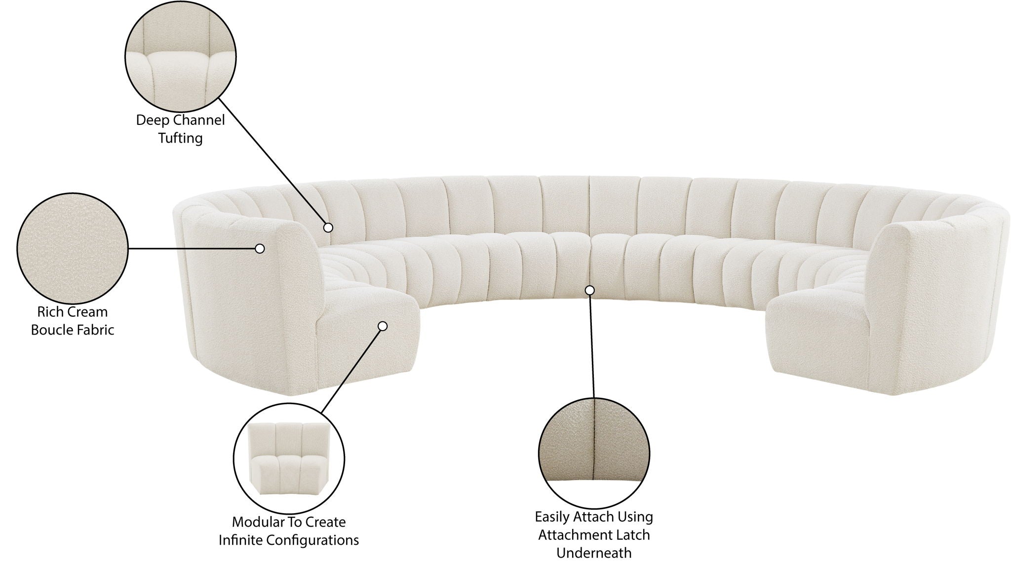 Infinity - 10 Piece Boucle Modular Sectional