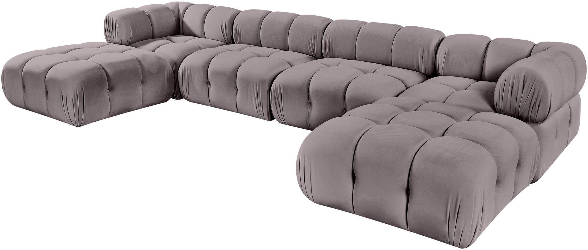Orin - Velvet 6 Piece Modular Double Chaise Sectional