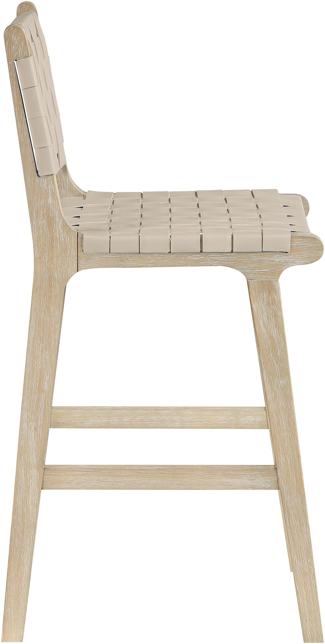 Entwine - Vegan Leather Upholstered Counter Stool - Painted Natural