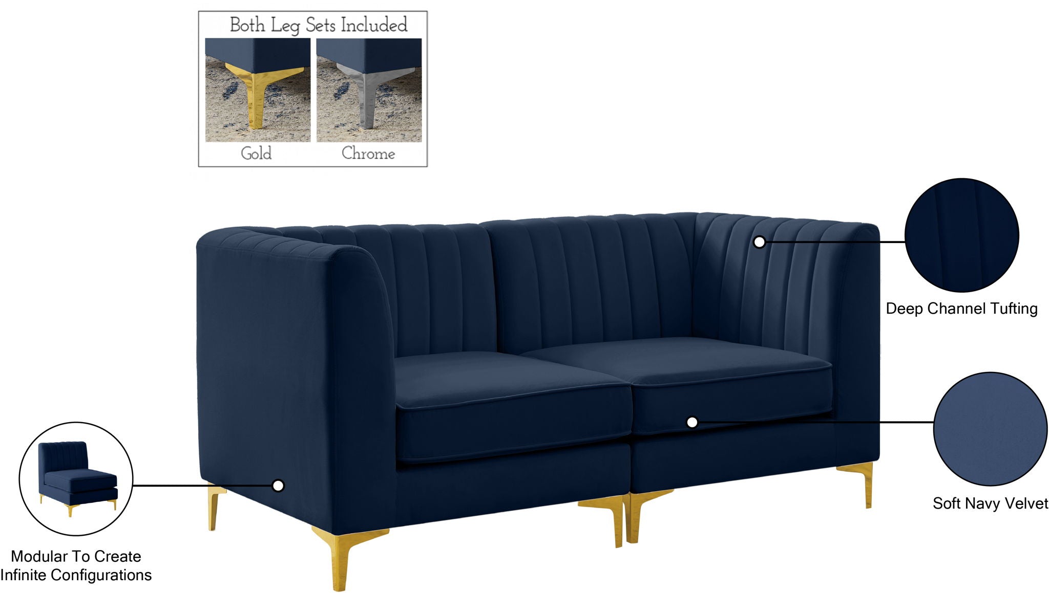 Alina - 2 Piece Modular Sectional