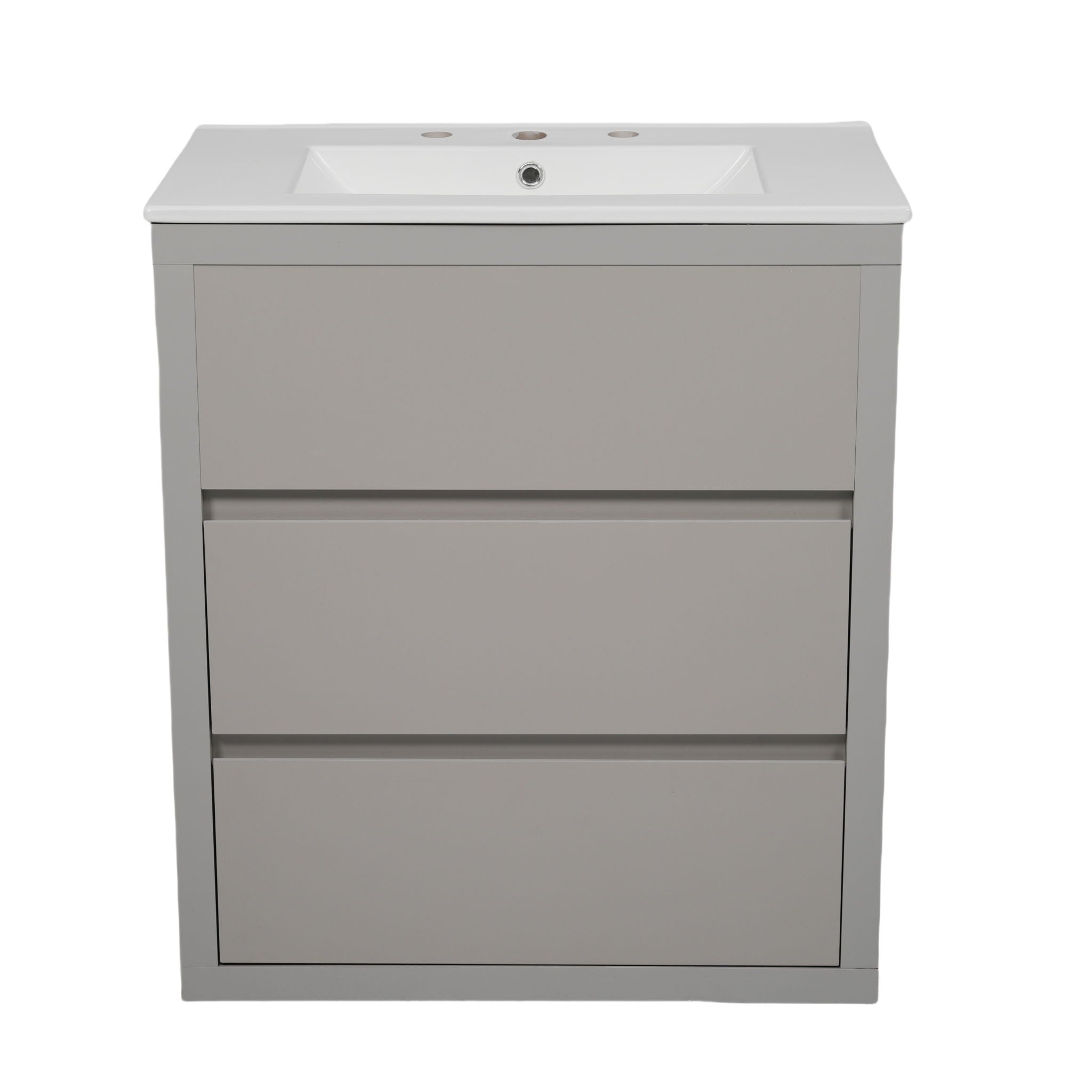 Double Sinks Bathroom Vanity Set With 2 Ceramic Basins