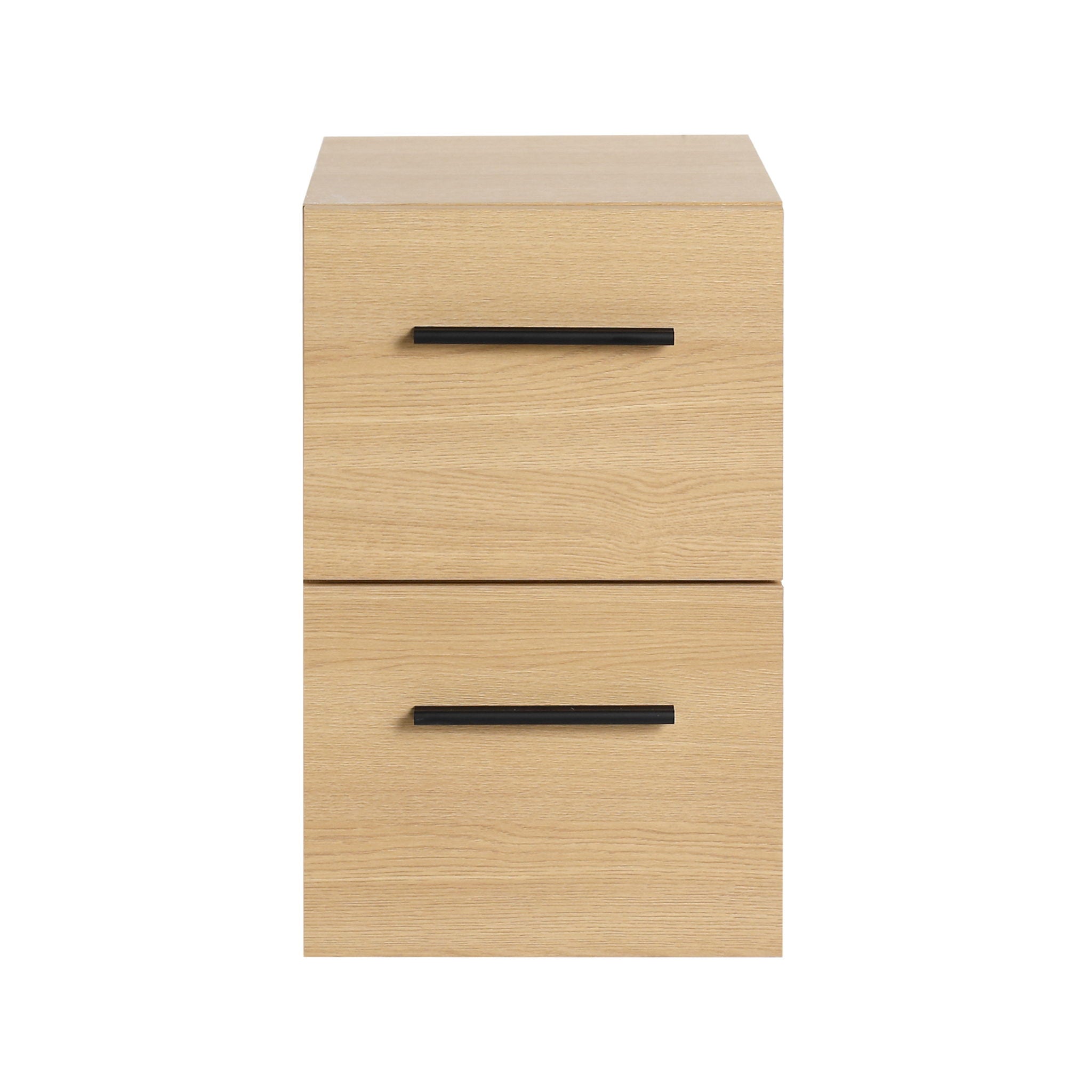Floating Bathroom Vanity Drawer Base, Wall Mounted Storage With 2 Drawers - Light Oak