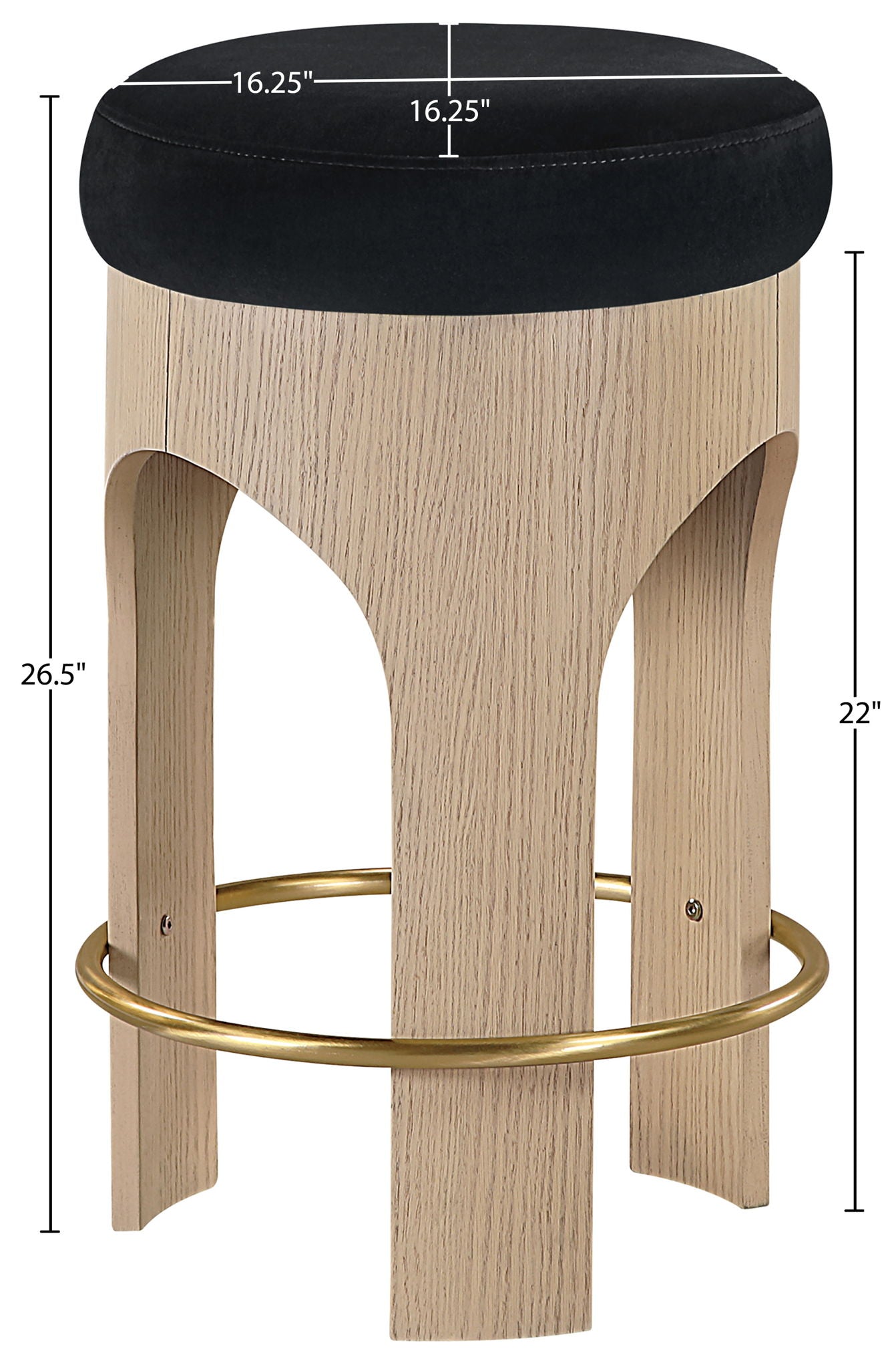 Bocceli - Counter Stool - Natural Base