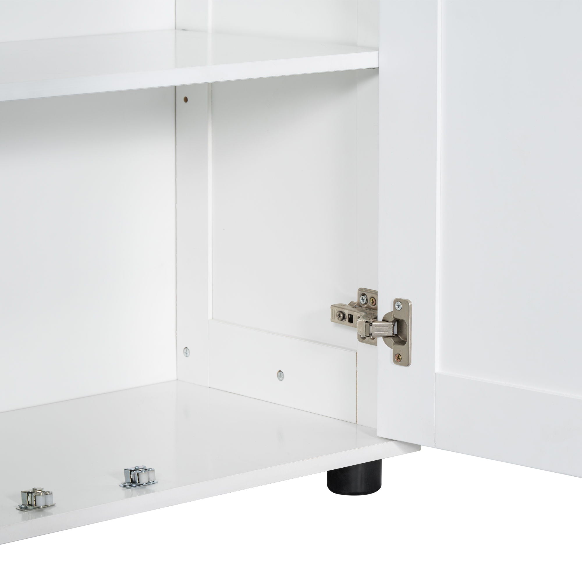 Storage Cabinet With Adjustable Shelves, 2 Doors, Rectangle Design For Bathroom