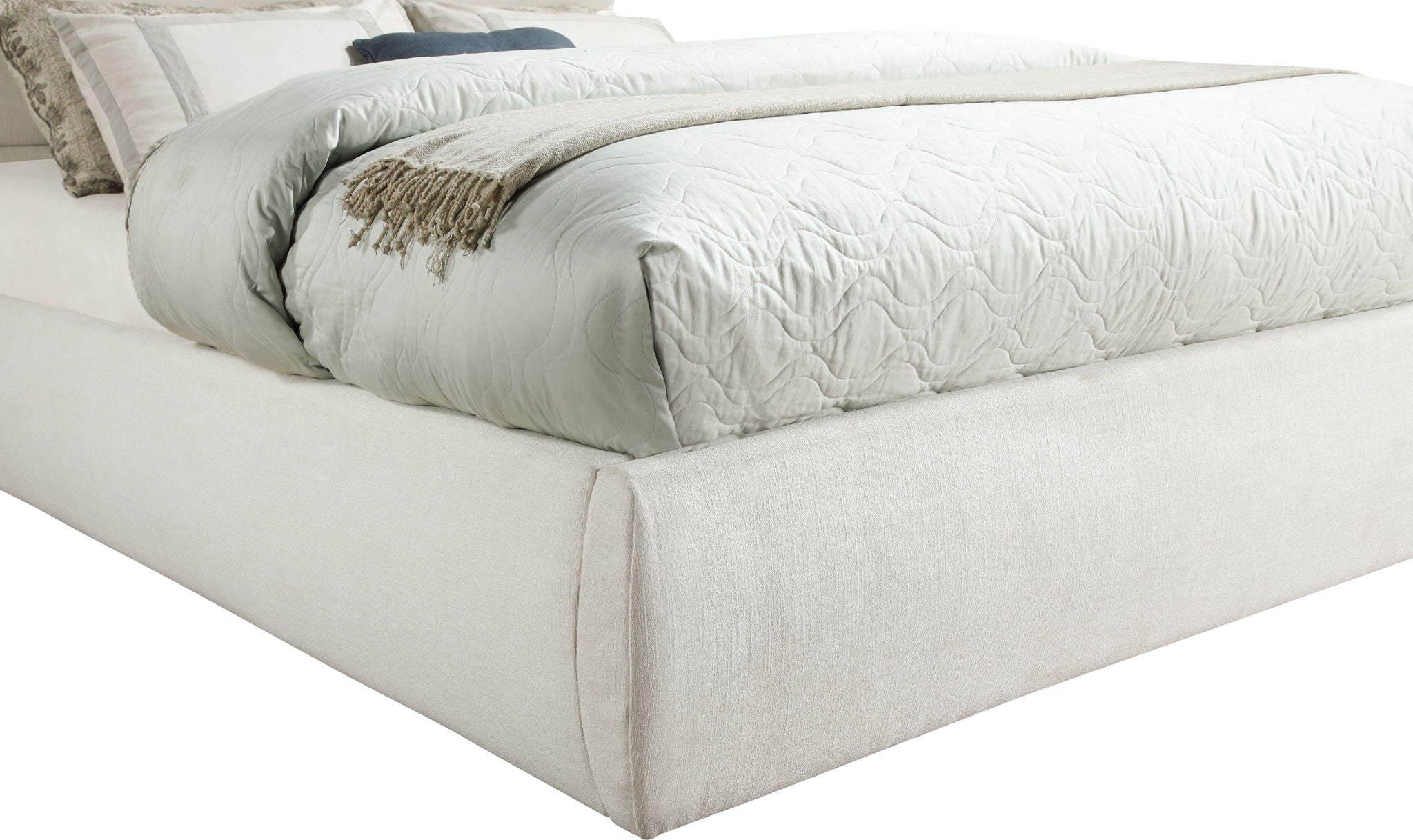 Adam - Linen Fabric Bed With 89" Headboard