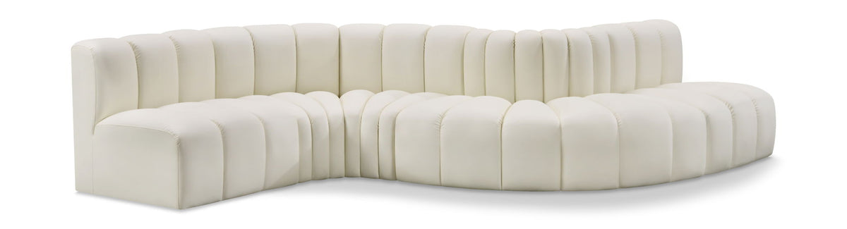 Arc - Faux Leather 6 Piece Curved Modular Sofa