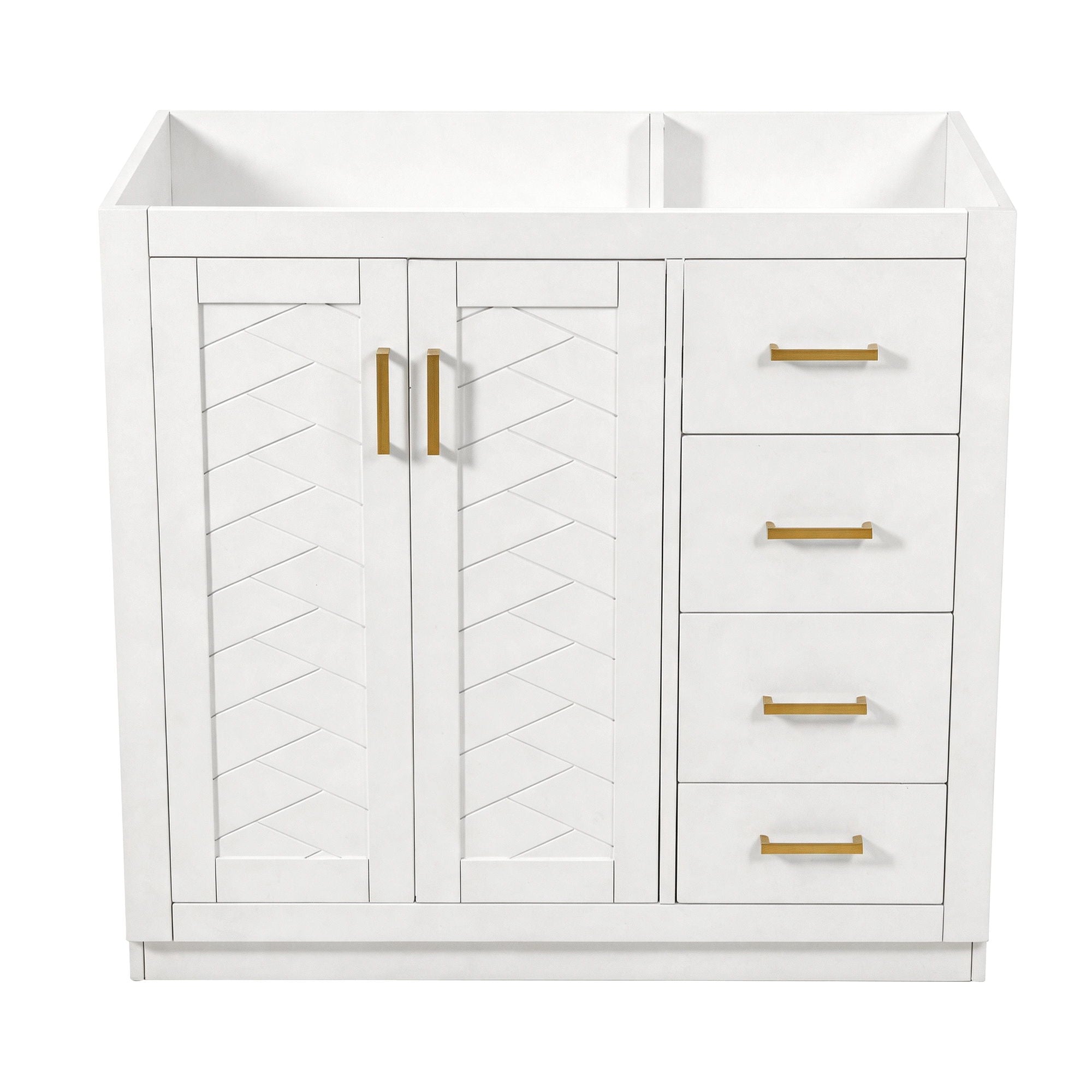 Retro Style Bathroom Vanity, 3 Drawers & Soft Closing Doors