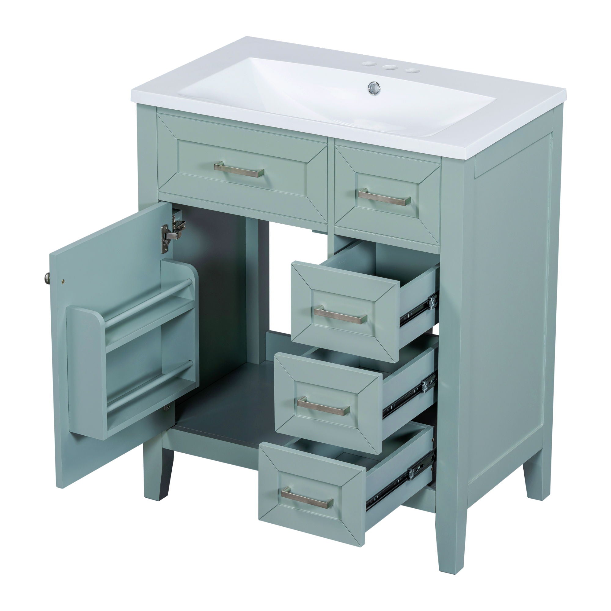 Modern Bathroom Vanity With Sink Combo, 3 Drawers