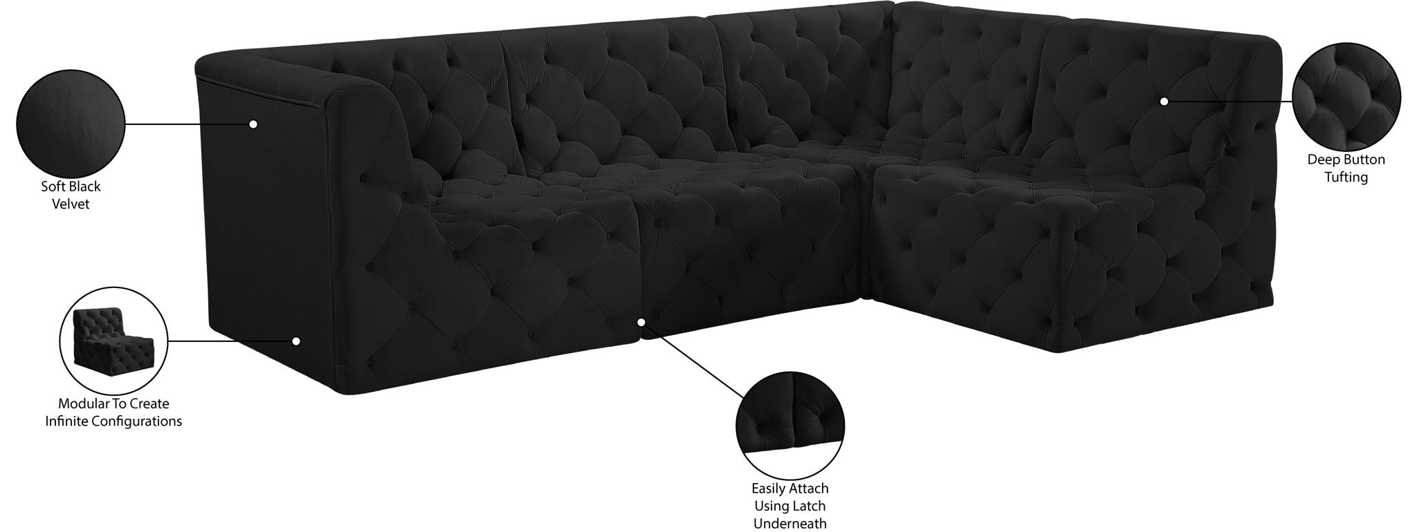 Tuft - 4 Piece Modular Sectional