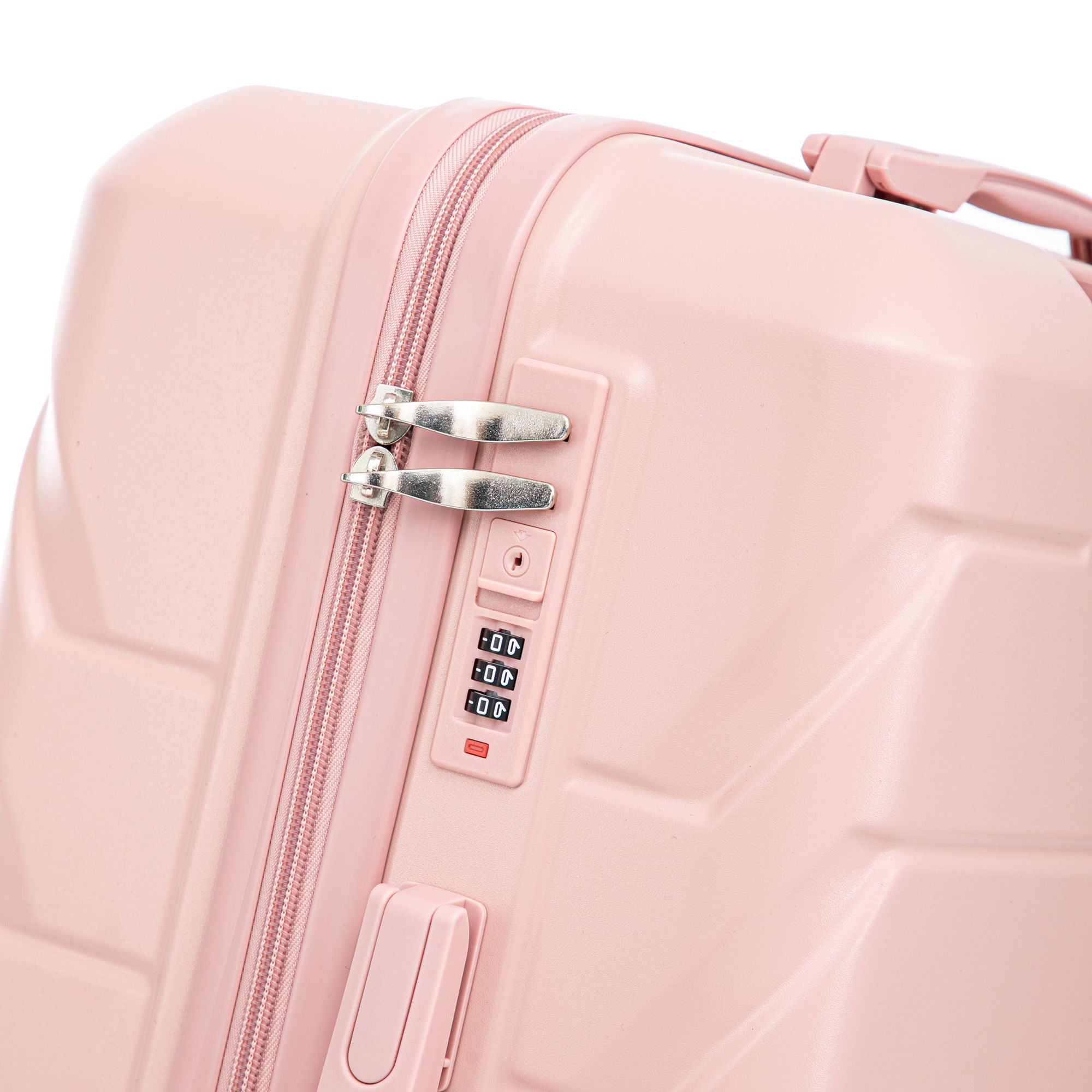 Hard Shell Luggage With Scratch Resistant Surface, 4 Wheels, Combination Lock & Side Hooks