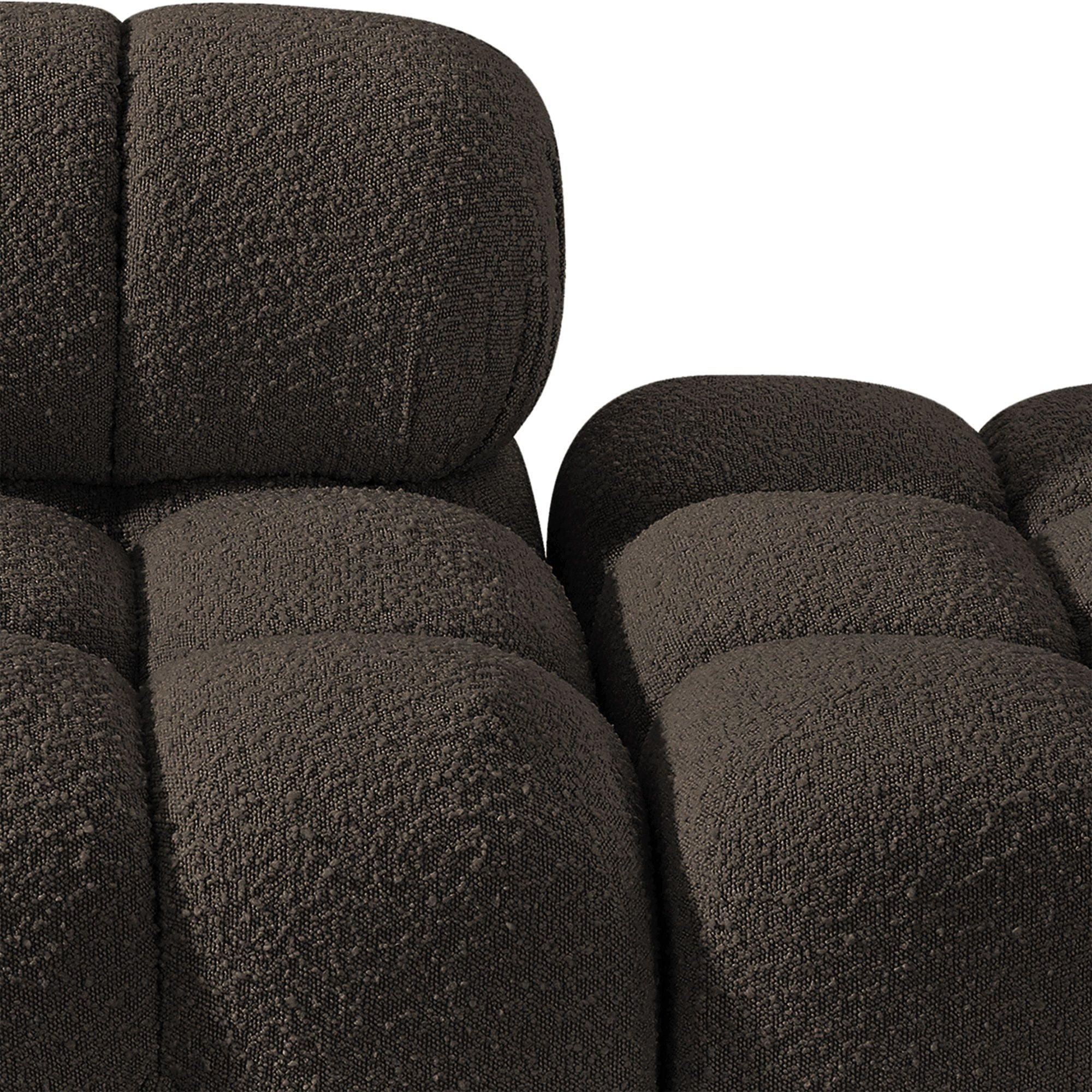 Ames - 3 Piece Boucle Upholstered Modular Sofa With 2 Backless Seats
