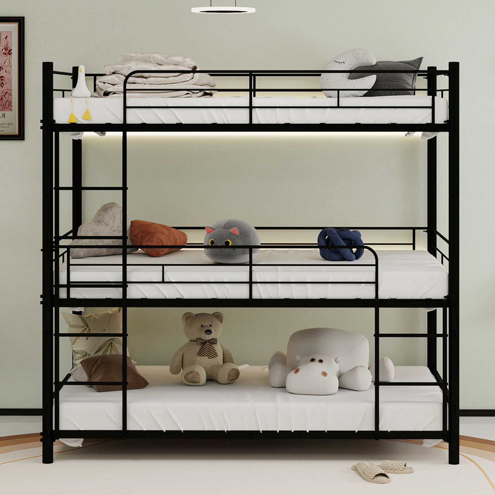 Triple Frame Bed With Built In Ladder