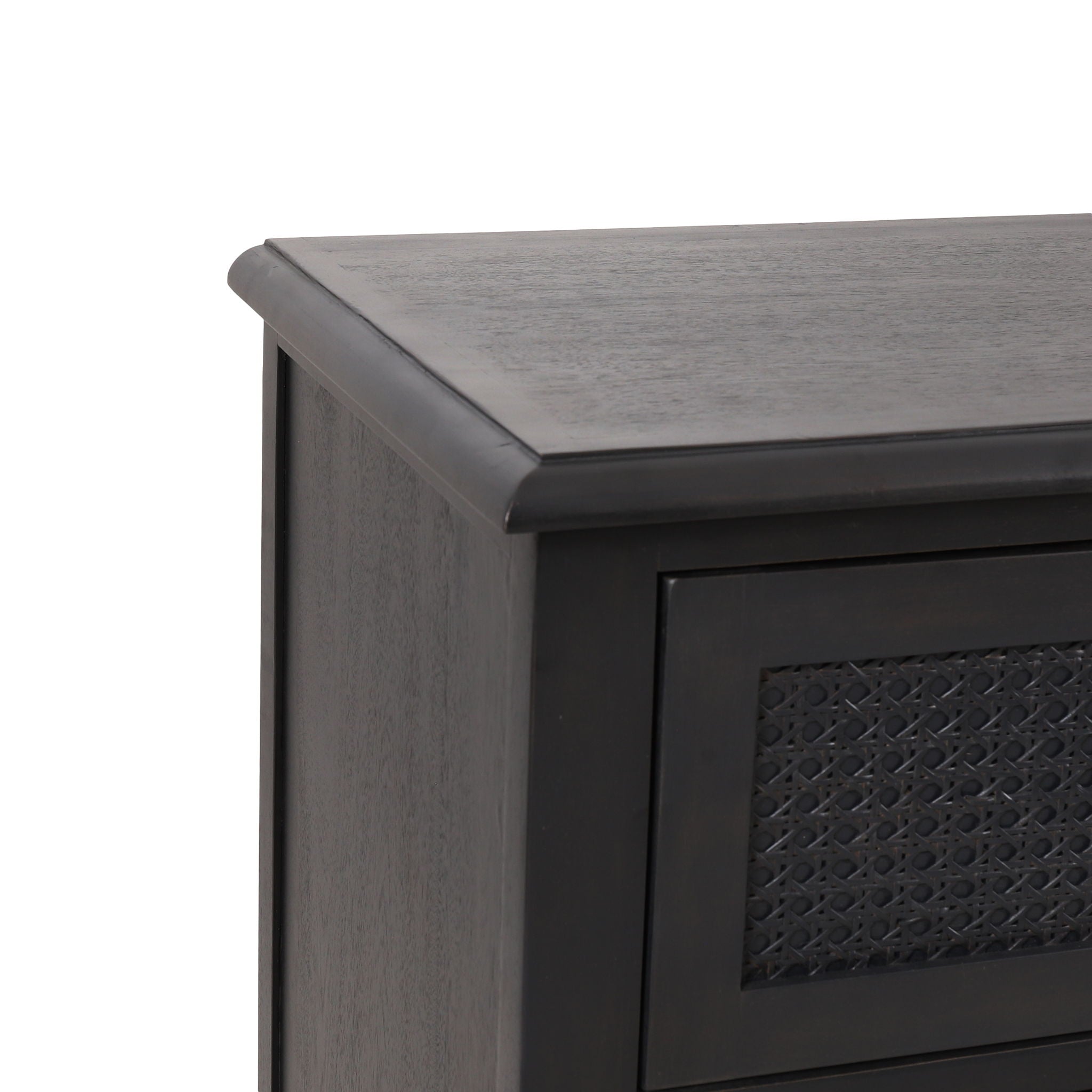 Newell - Cane 3 Drawer Dresser - Dark Gray