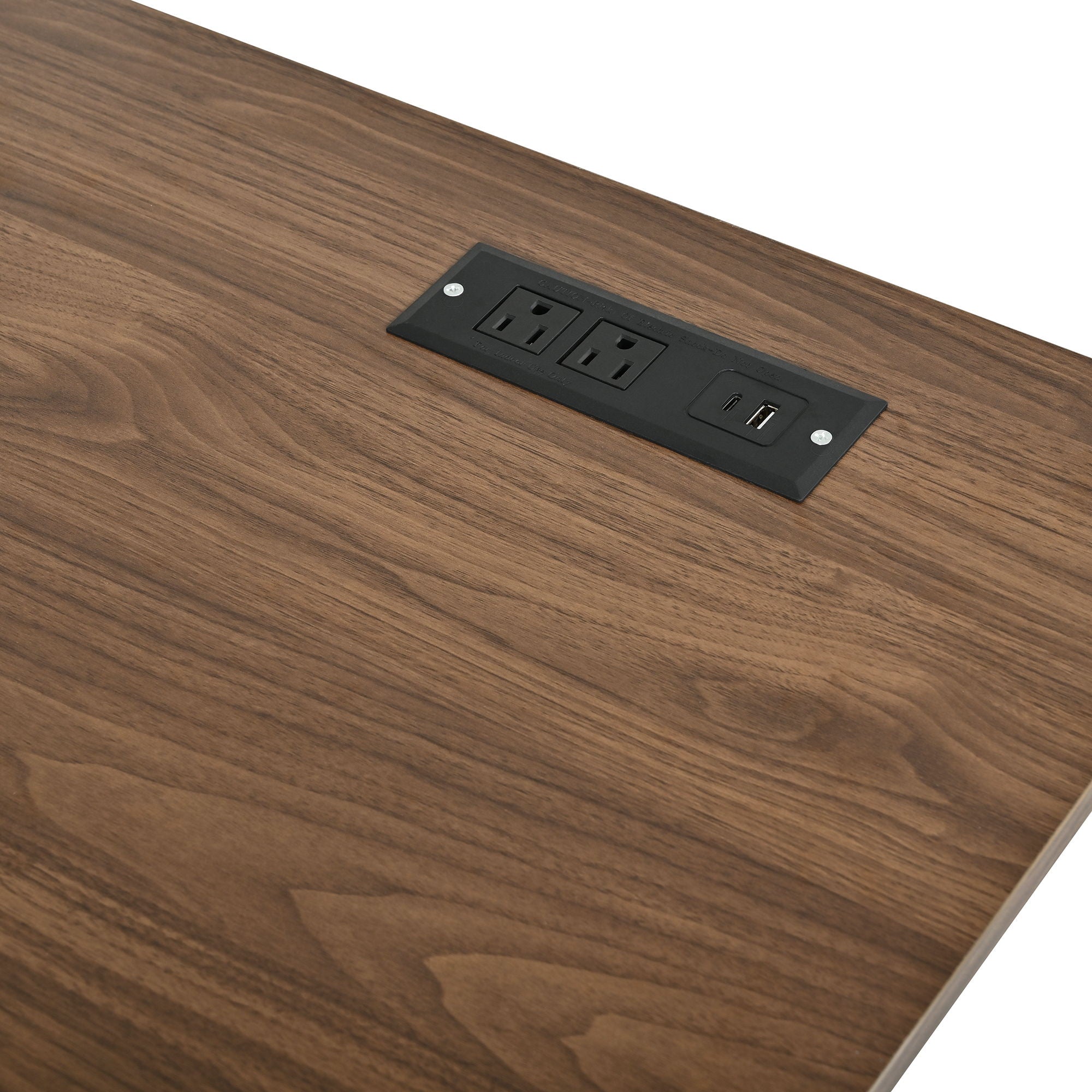 Space Saving L-Shaped Computer Desk With Keyboard Tray & Charging Stations