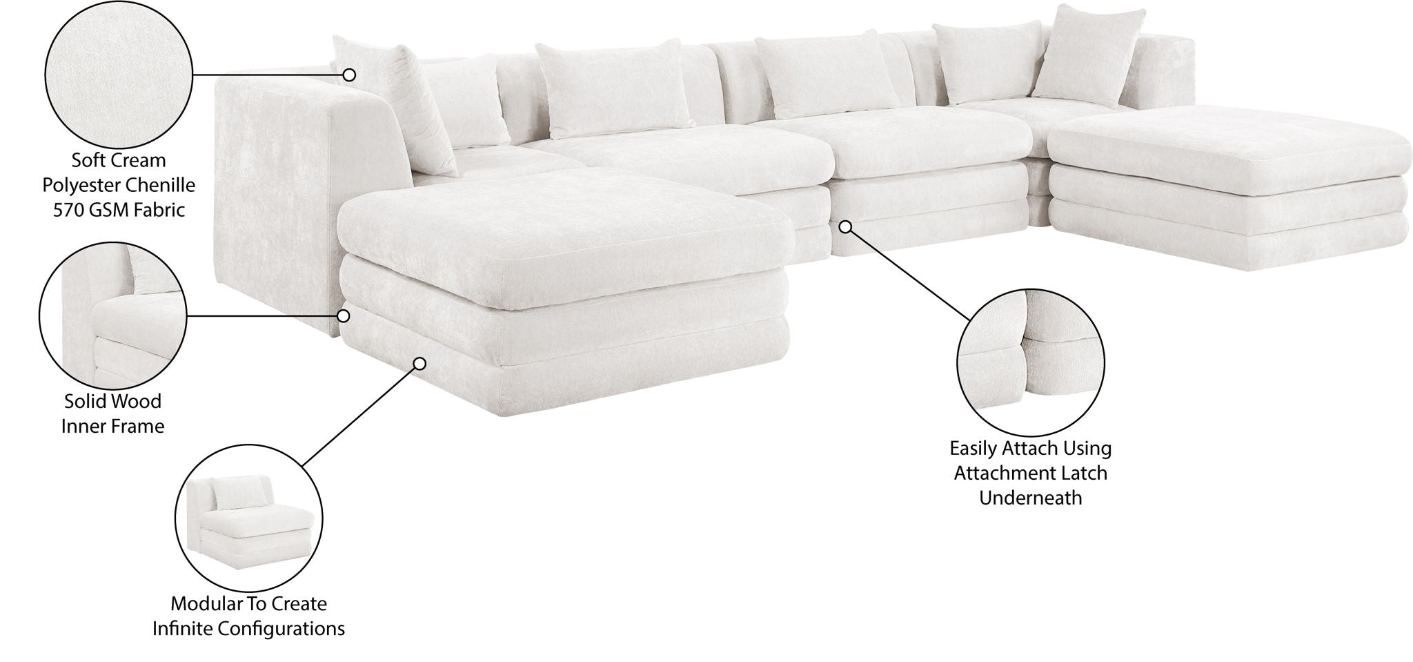 Stellar - 6 Piece Upholstered Modular Sectional