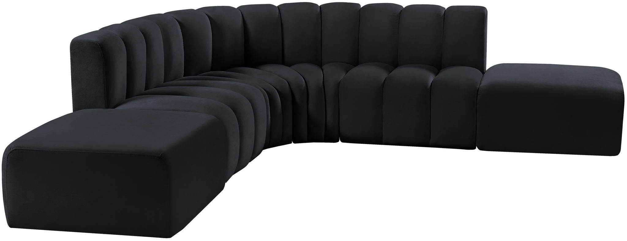 Arc - Velvet 6 Piece Corner Modular Sofa
