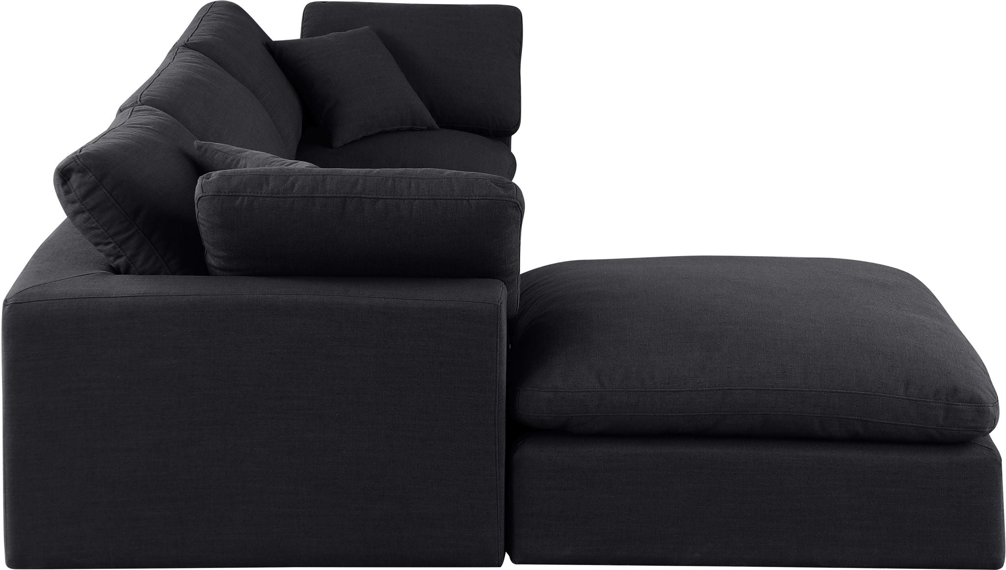 Comfy - 4 Piece Linen Fabric Modular Sectional With Chaise