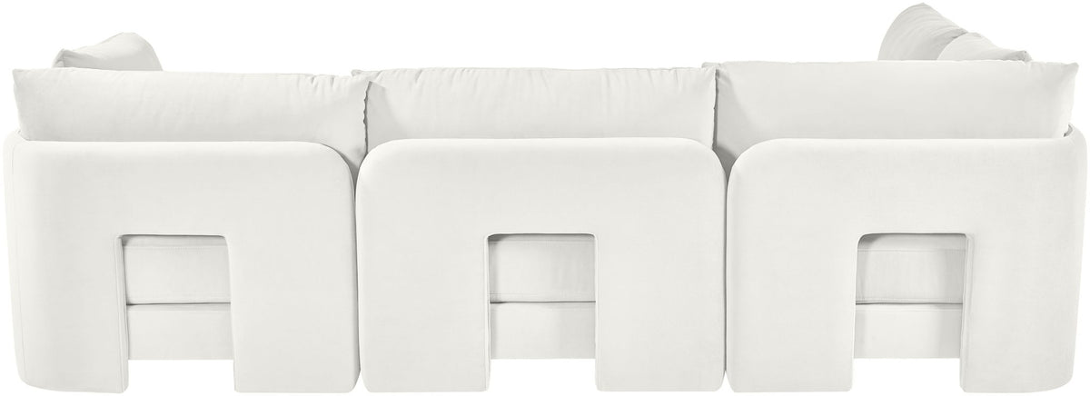 Hammond - Velvet Performance Fabric Upholstered 4 Piece Armless Sectional
