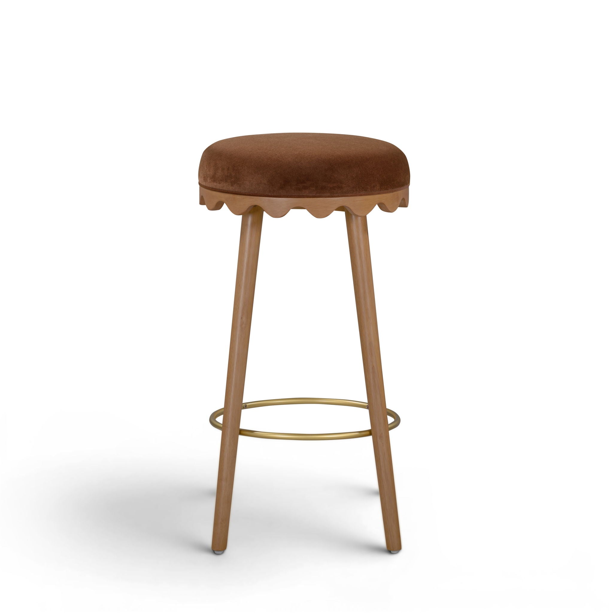 Oodle - Performance Vegan Mohair Light Walnut Stool