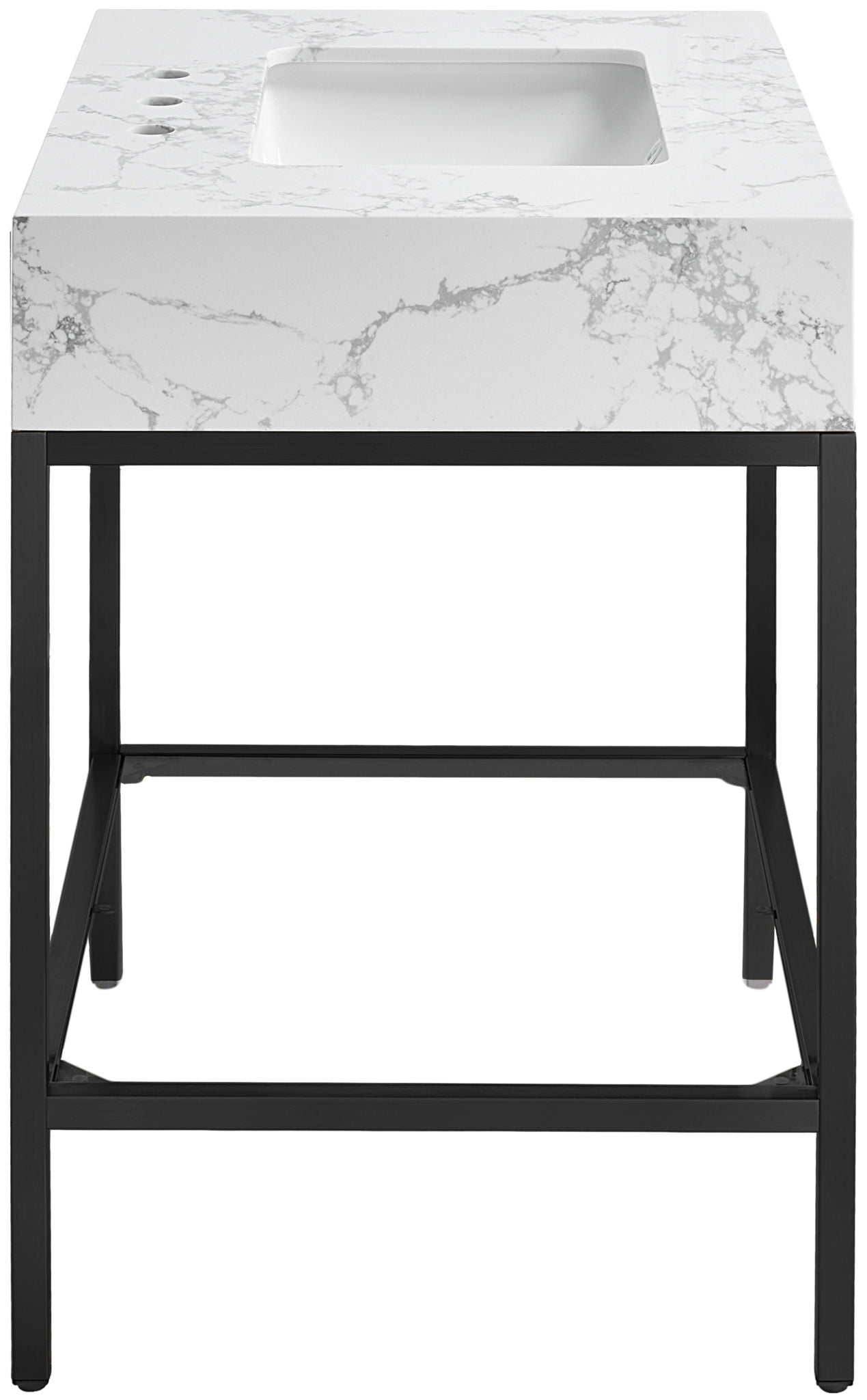 Marmo - Engineered Marble Bathroom Vanity With Black Base