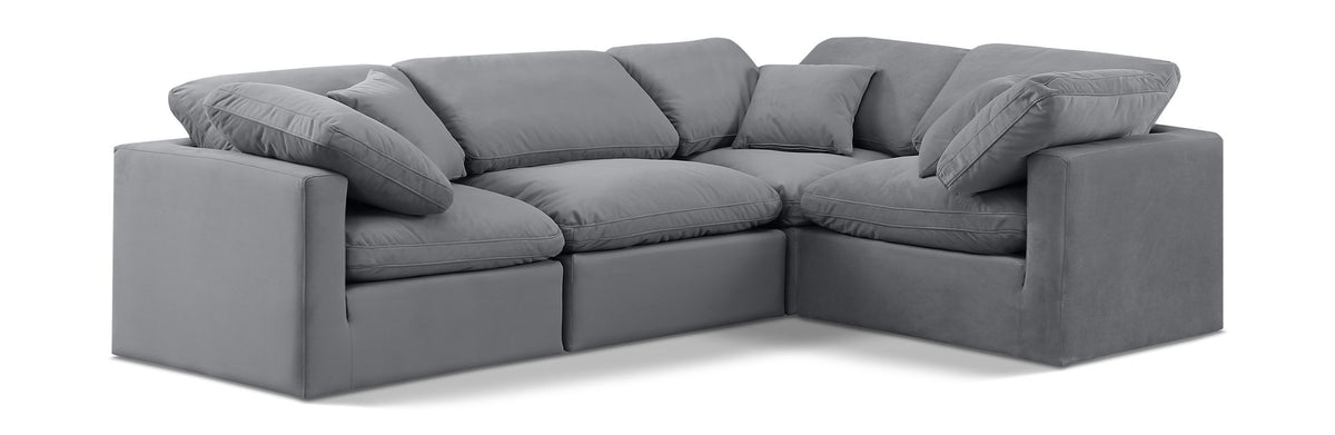 Indulge - Velvet 4 Piece Modular Corner Sectional