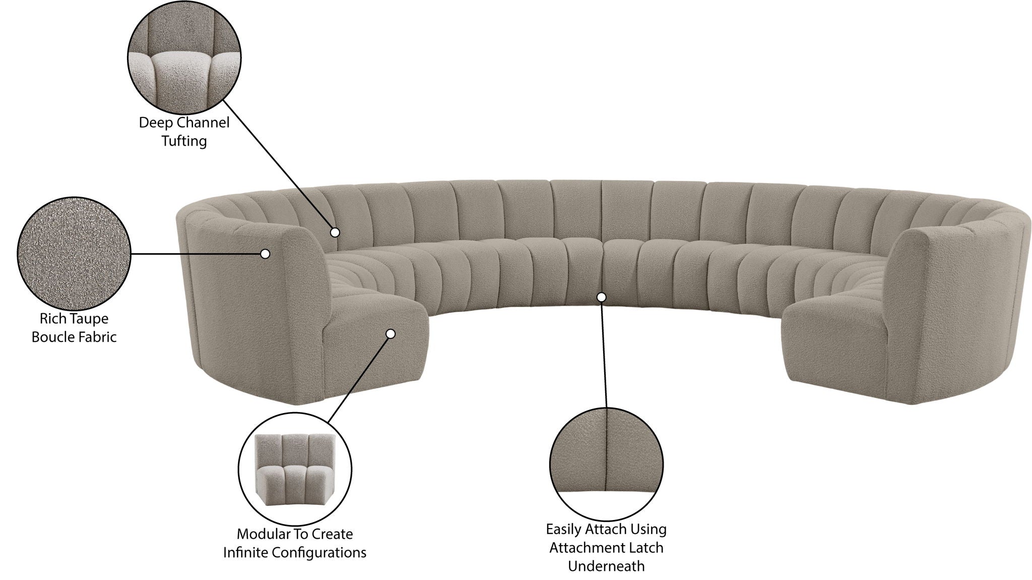 Infinity - 10 Piece Boucle Modular Sectional