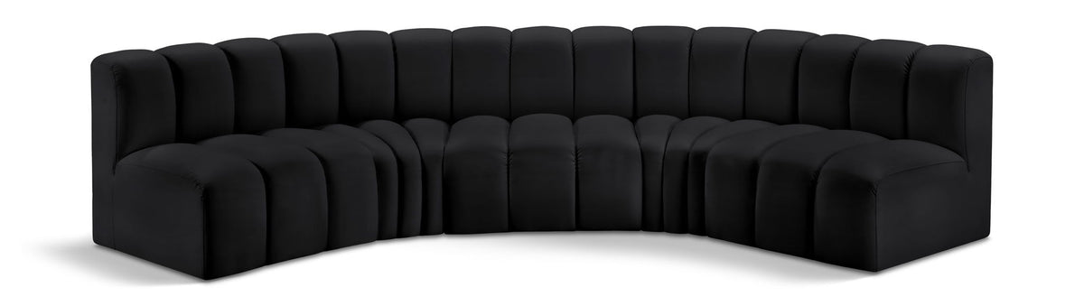 Arc - Faux Leather 5 Piece U-Shaped Modular Sofa