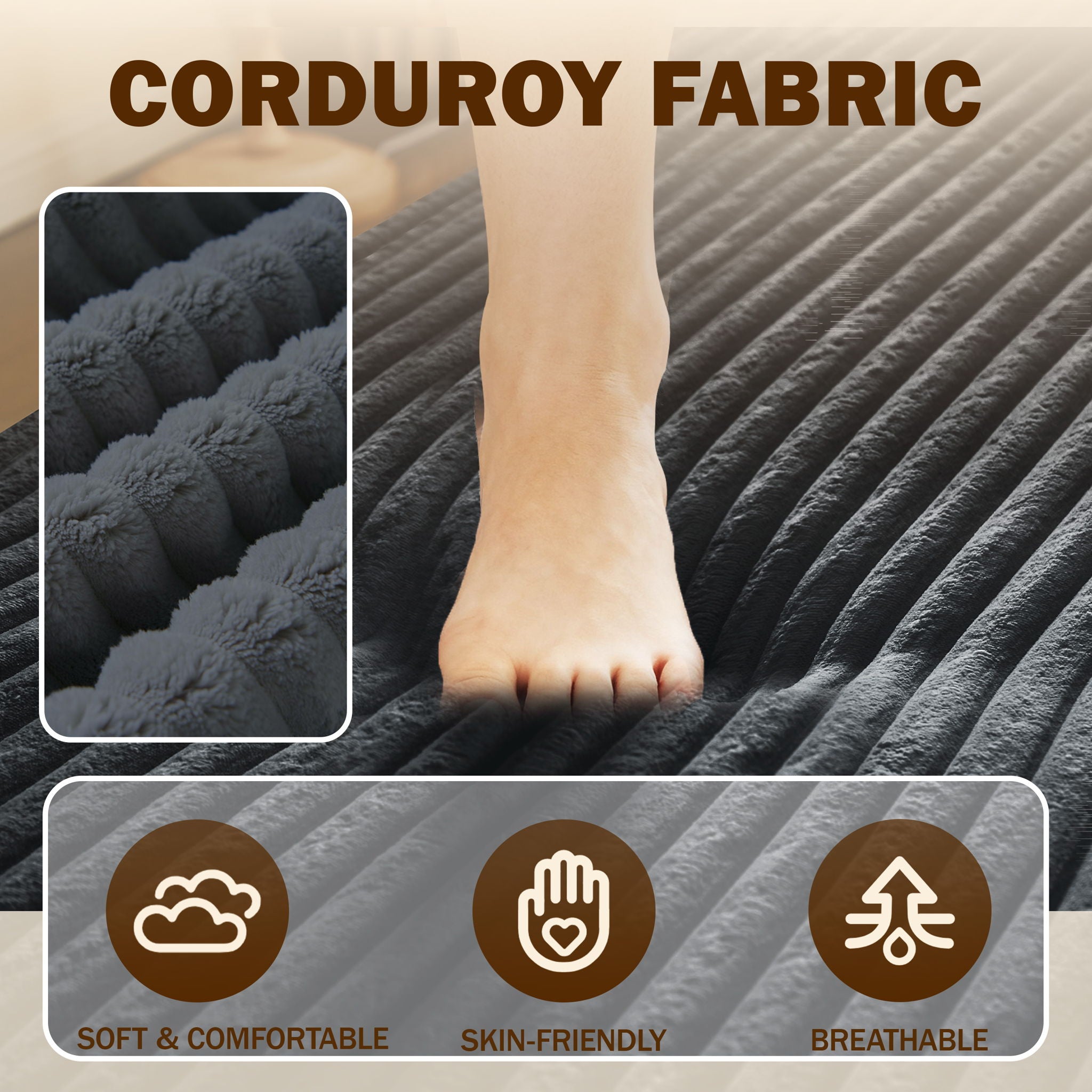 Modern Floor Sofa With 2 Pillows, Convertible Twin Size Folding Mattress For Living Room